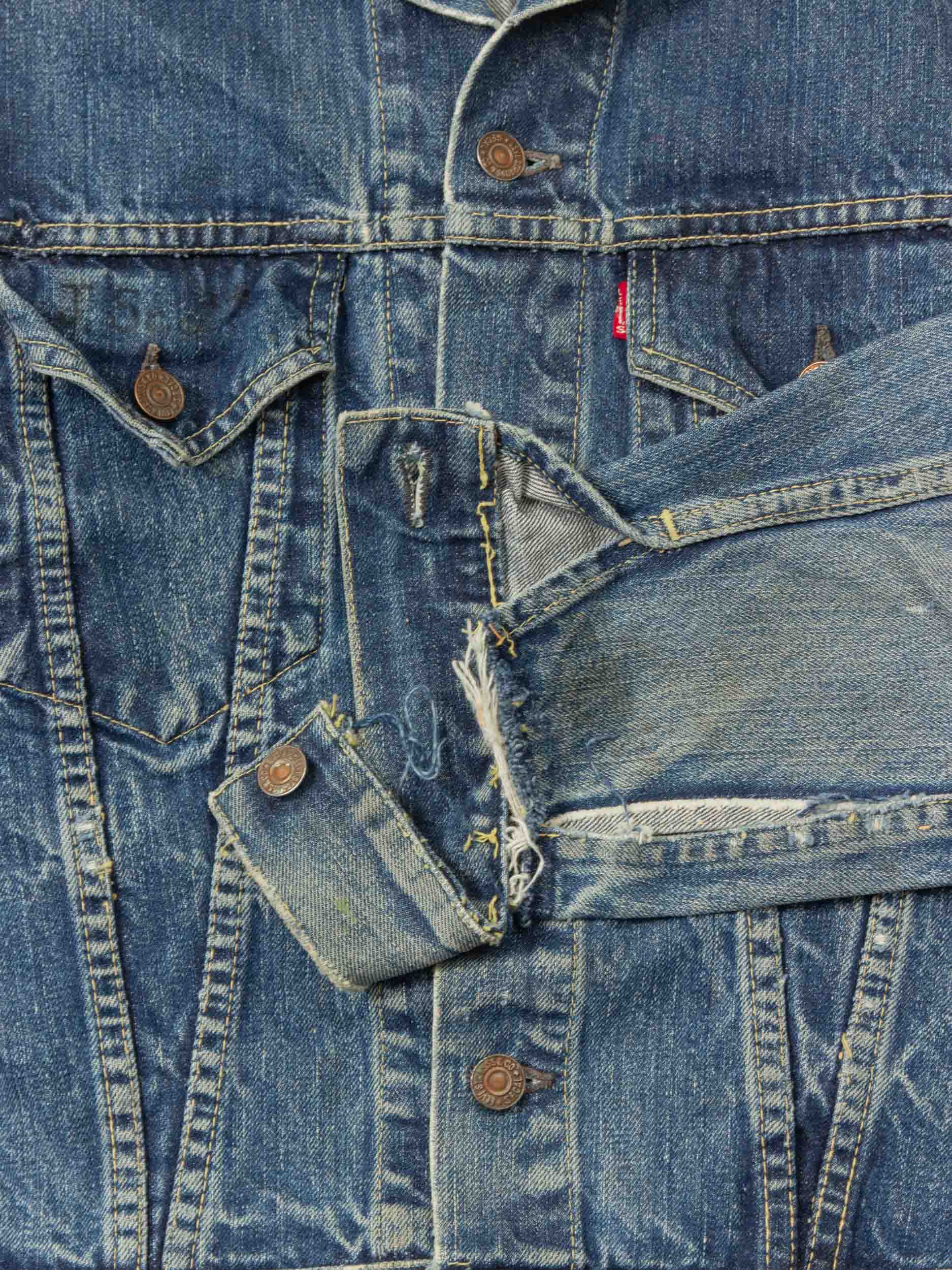 Vtg 1960s Levi's 557XX Big E Denim Jacket (S) - Image 6