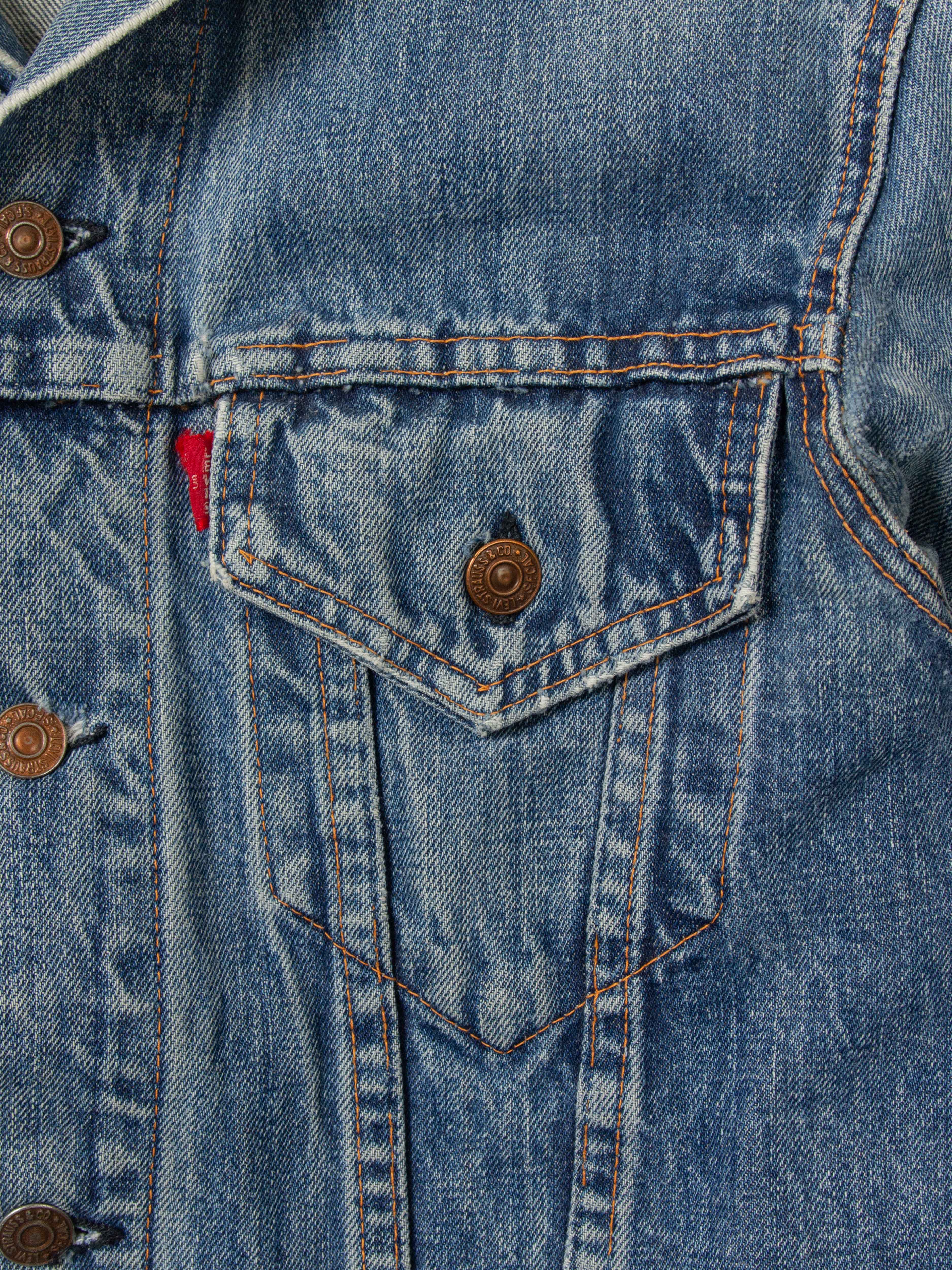 Vtg 1960s Levi's Big E Customized Trucker Jacket (S) - Image 5