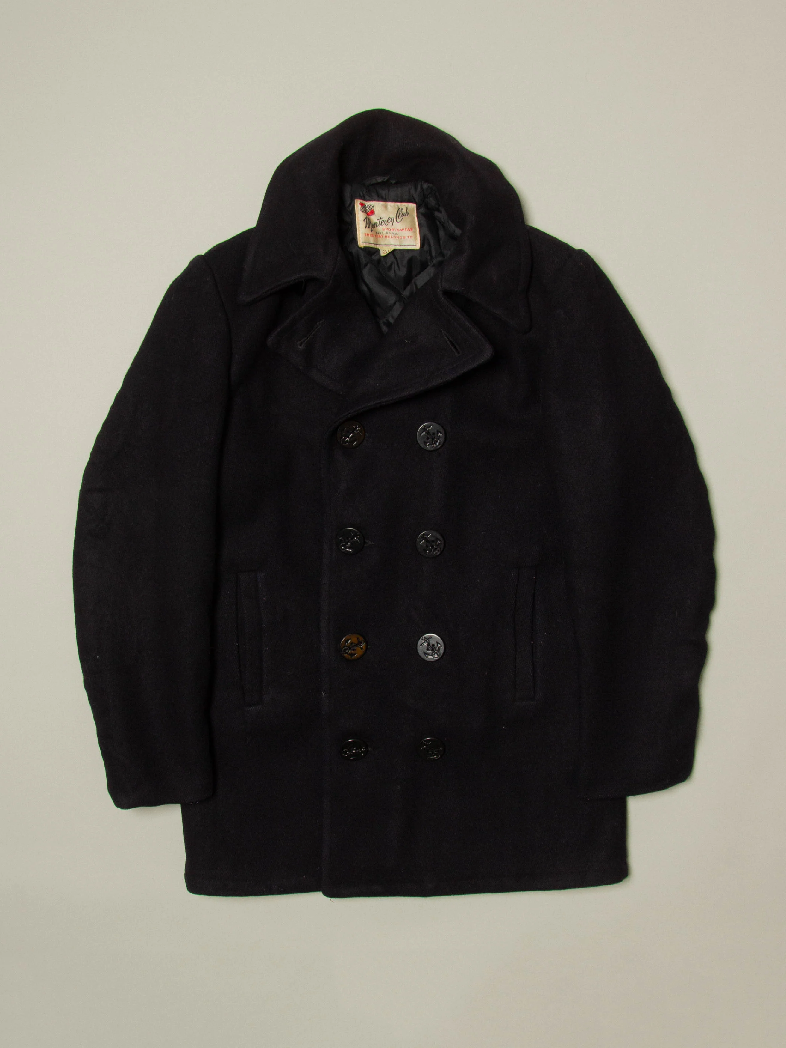 Vtg 1960s Monterey Club Wool Peacoat - Made in USA (XS)