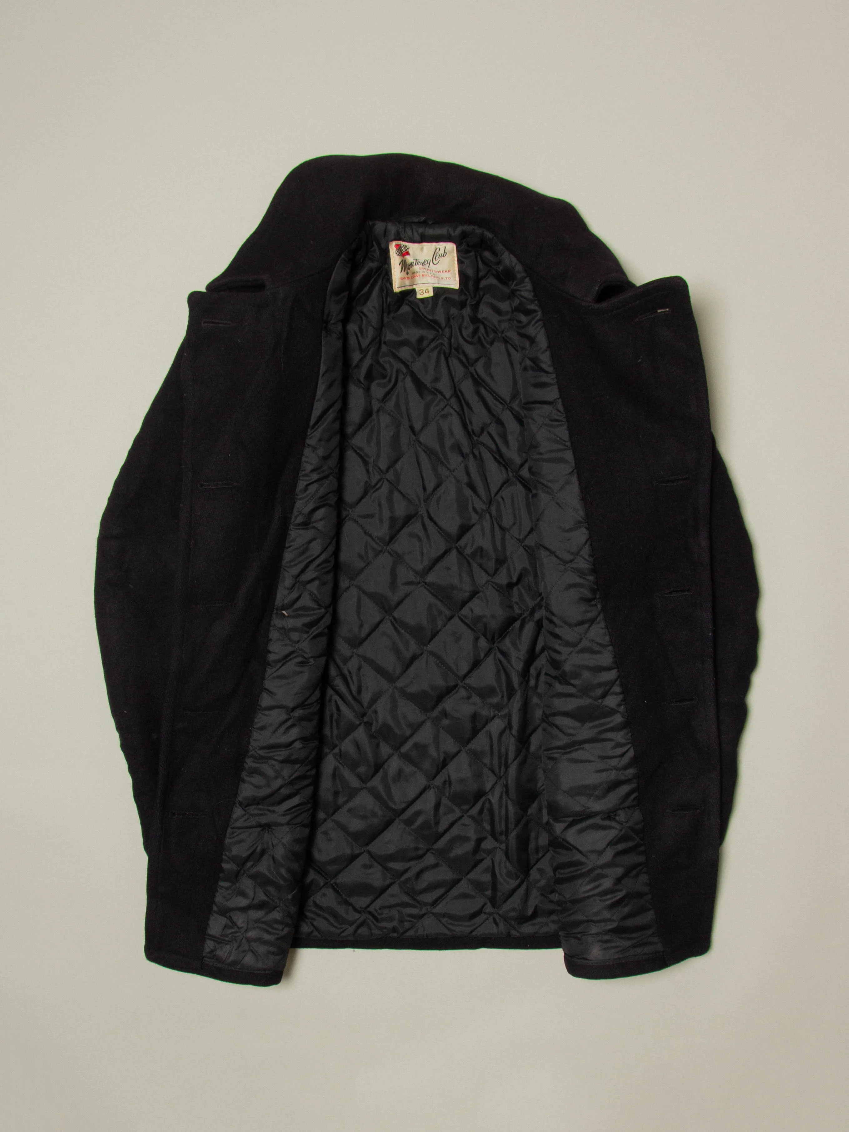 Vtg 1960s Monterey Club Wool Peacoat - Made in USA (XS) - Image 2