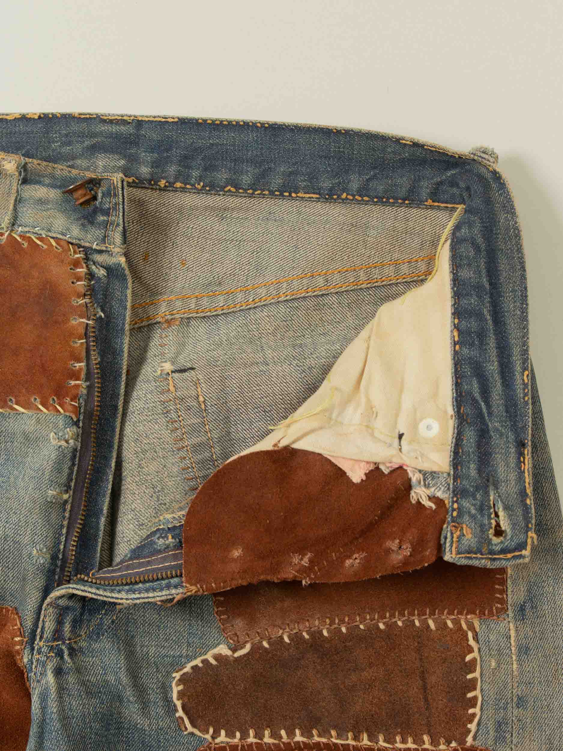Vtg 1960s Patchwork Selvedge Levi's 505 - Made in USA (28x31) - Image 8