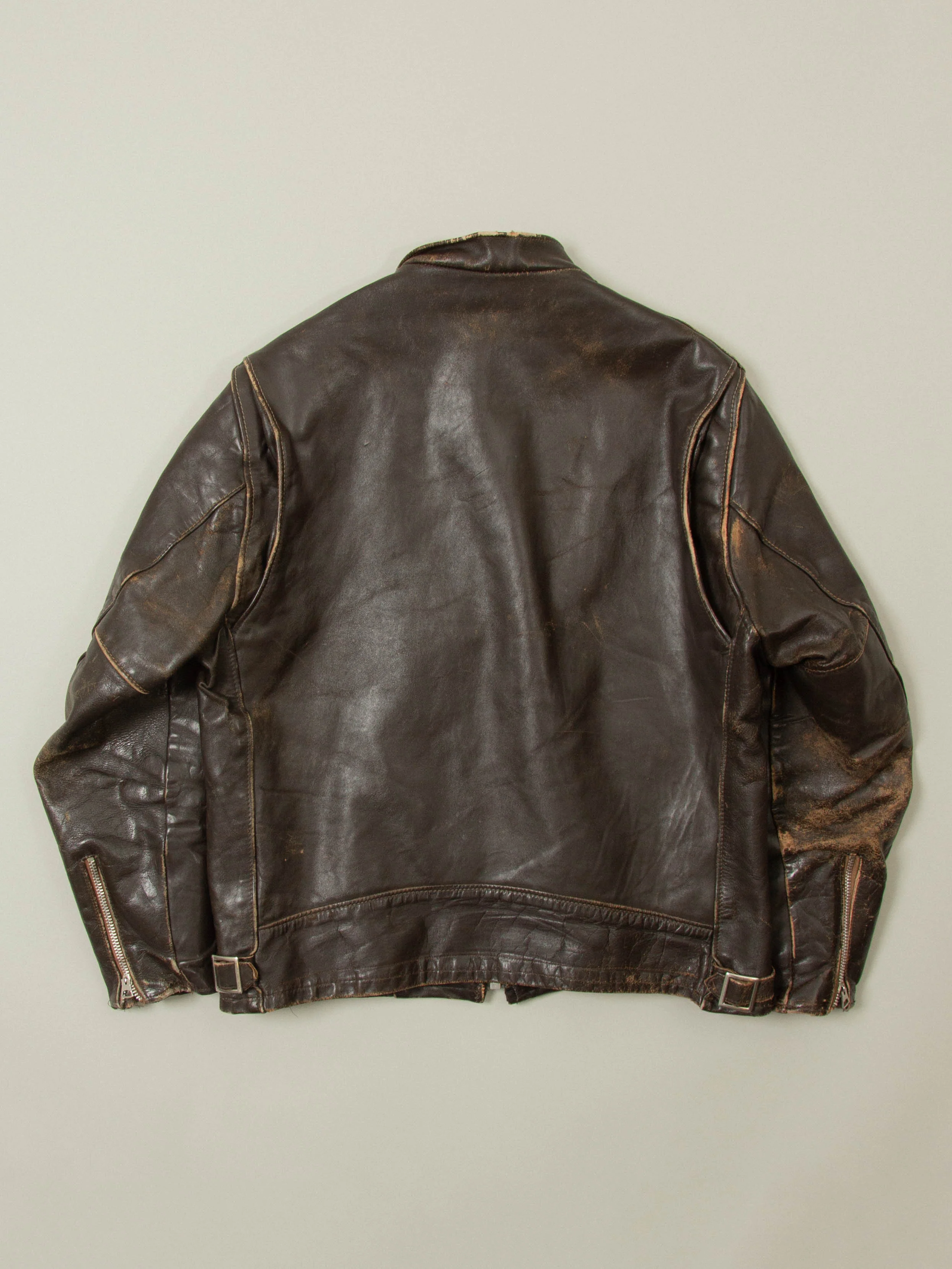 Vtg 1960s Schott NYC Café Racer Leather Jacket - Made in USA (M) - Image 2