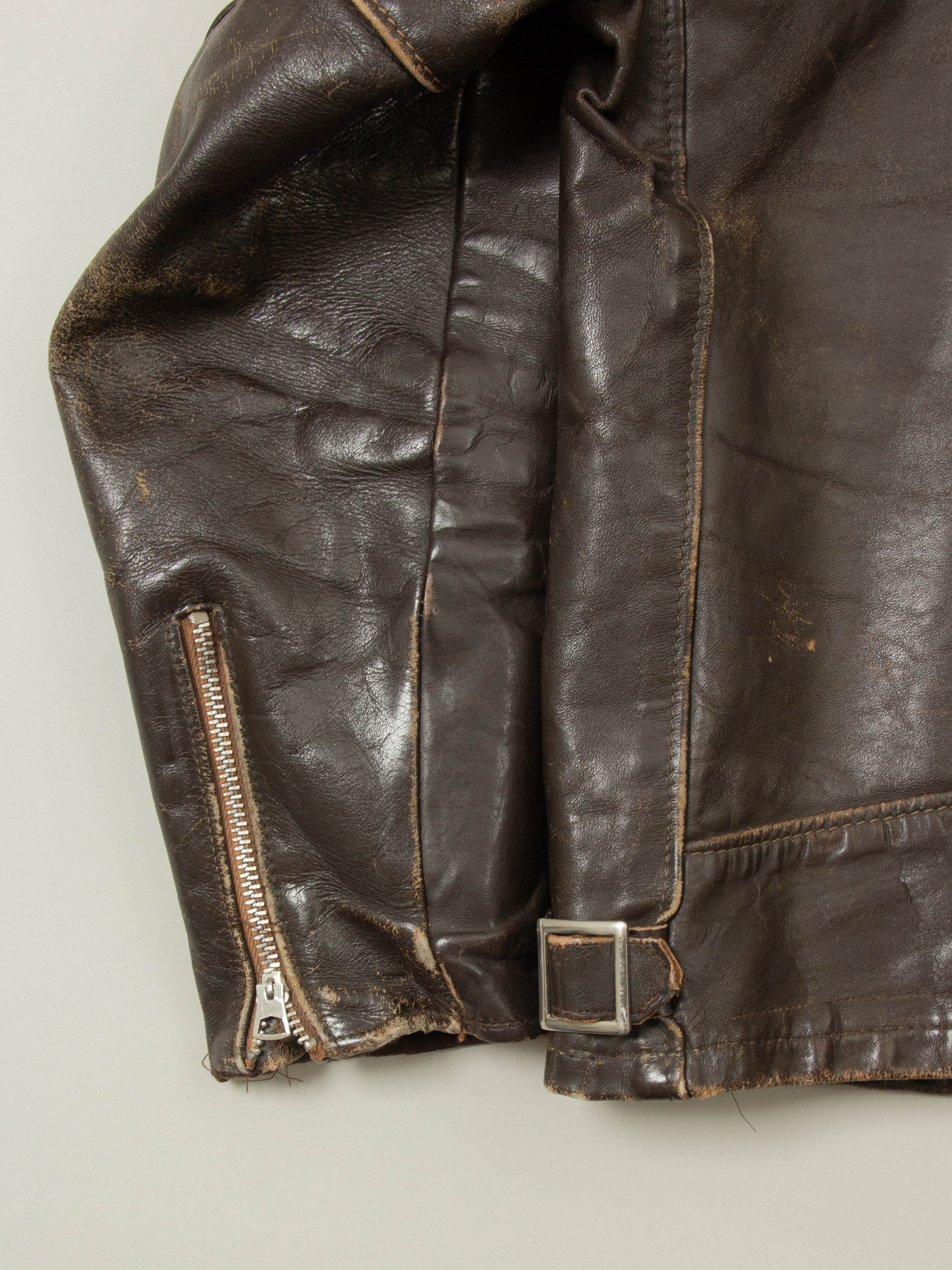 Vtg 1960s Schott NYC Café Racer Leather Jacket - Made in USA (M) - Image 5