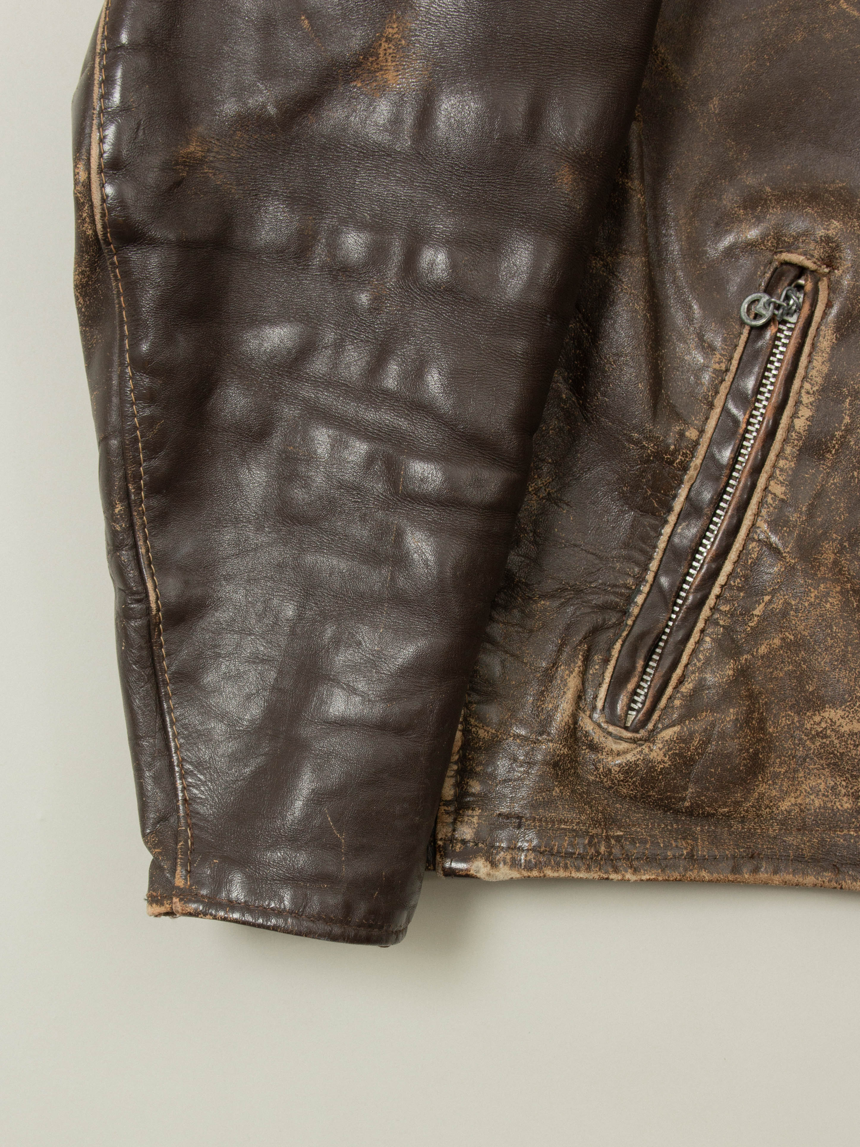 Vtg 1960s Schott NYC Café Racer Leather Jacket - Made in USA (M) - Image 7