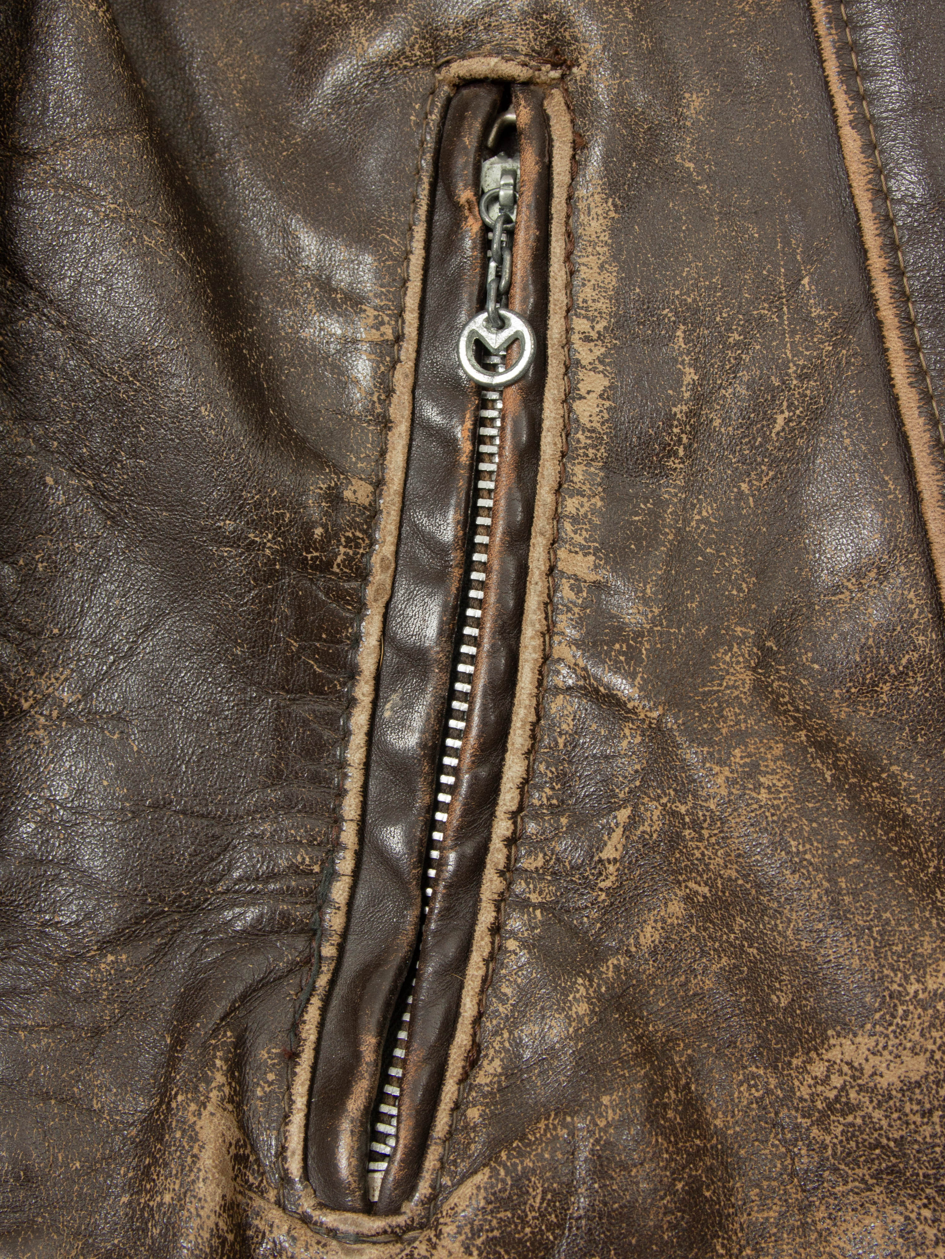 Vtg 1960s Schott NYC Café Racer Leather Jacket - Made in USA (M) - Image 8