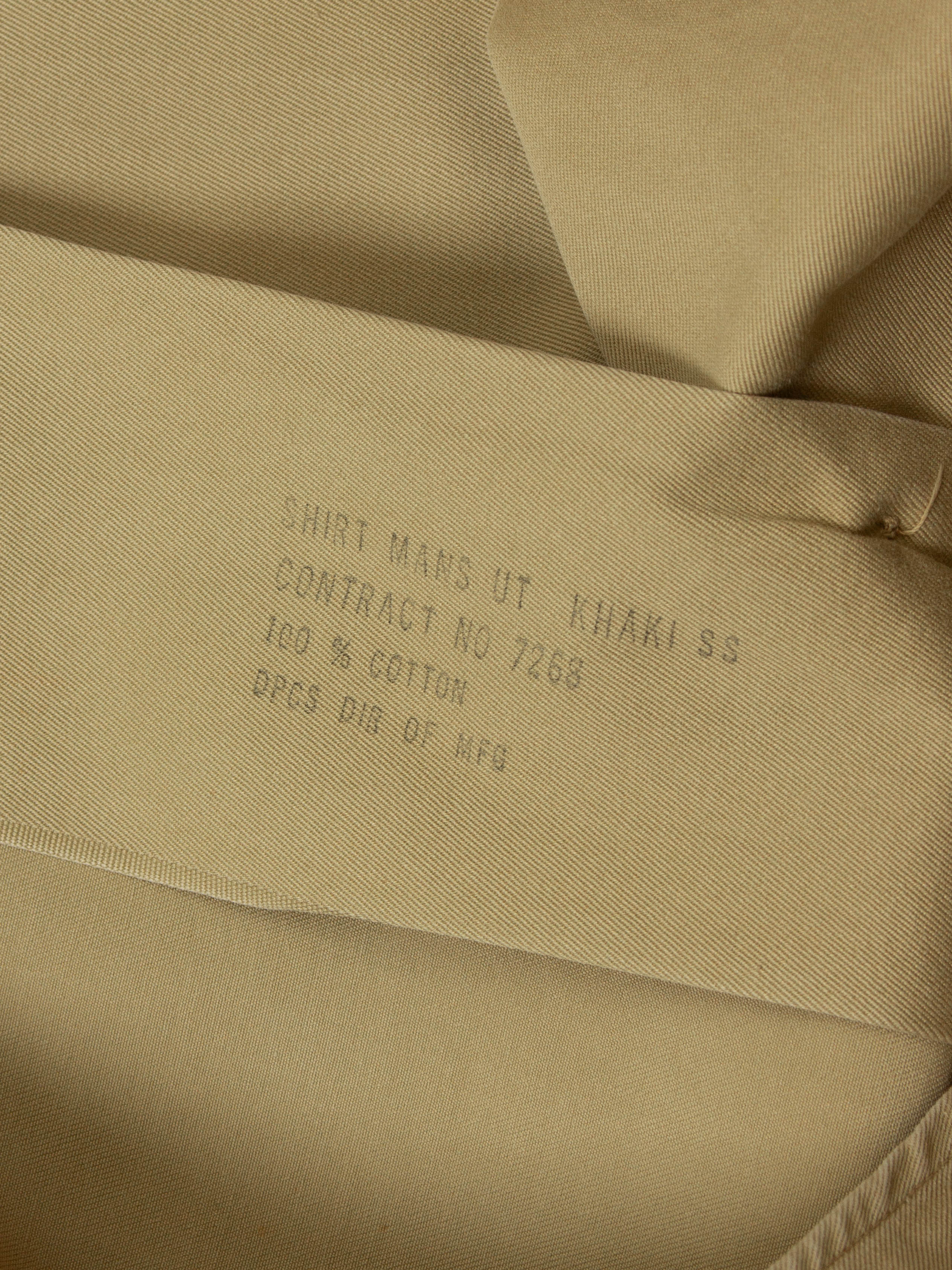 Vtg 1960s US Army Khaki Officer Shirt (S) - Image 3
