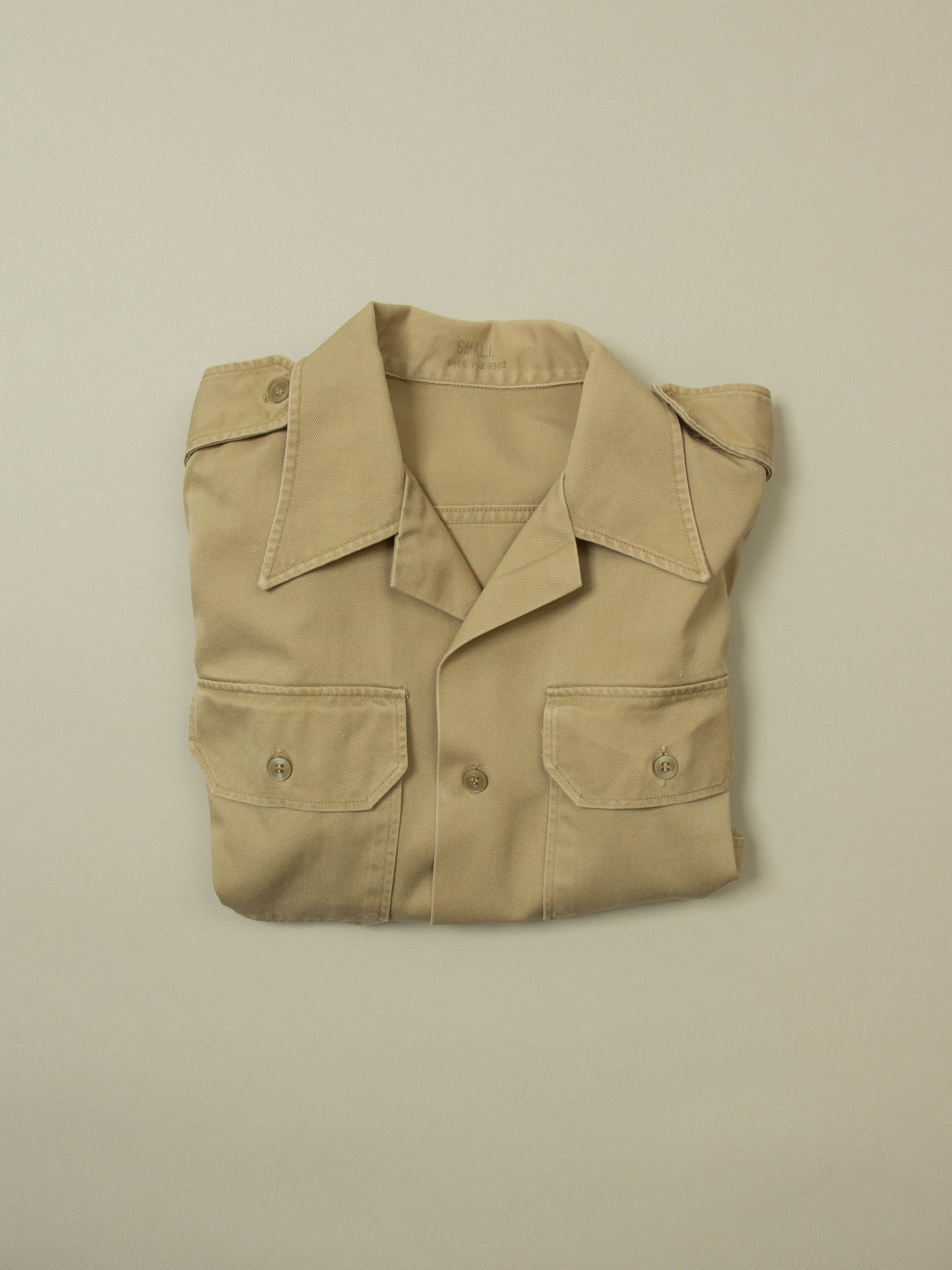 Vtg 1960s US Army Khaki Officer Shirt (S) - Image 6