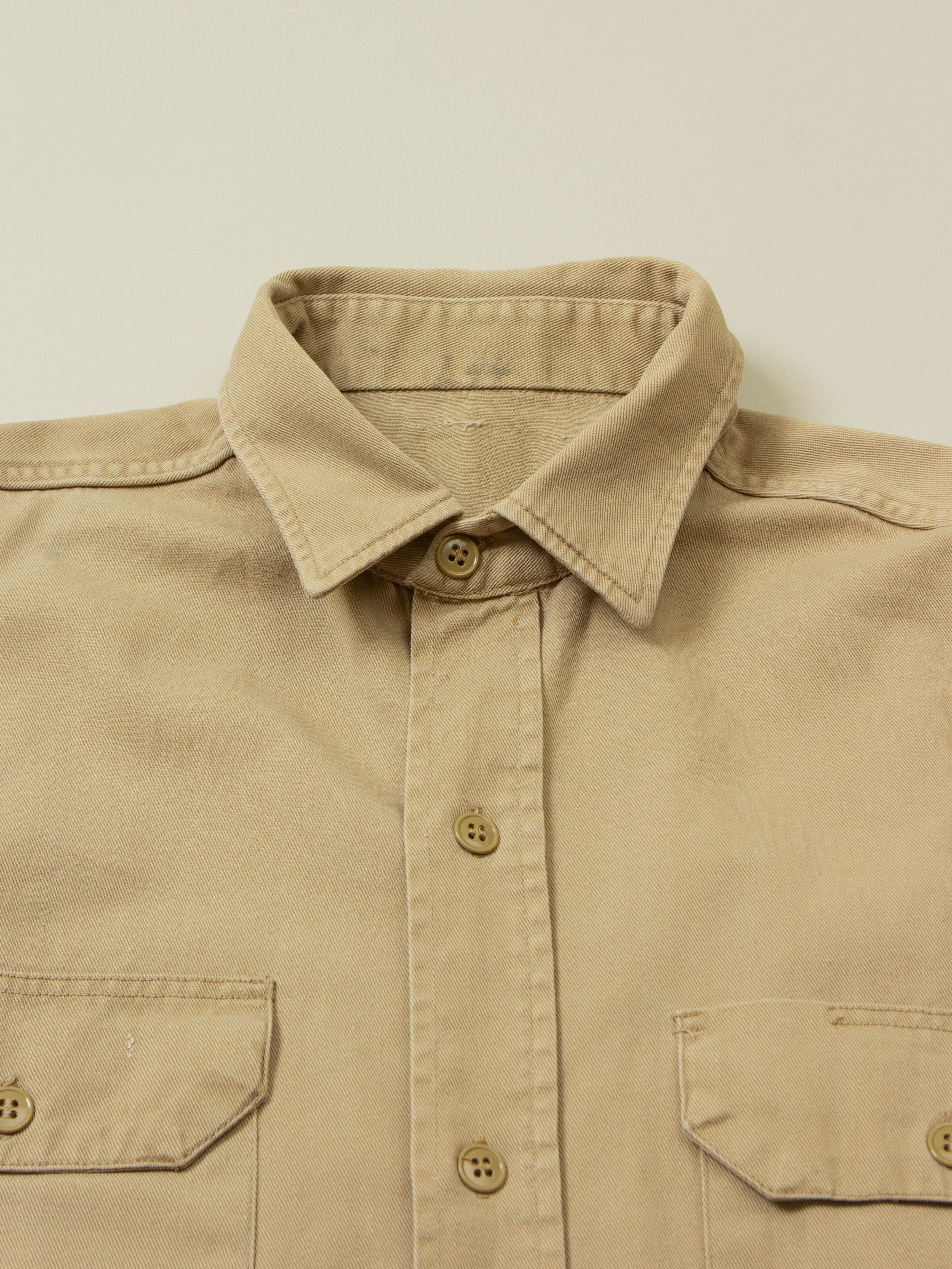 Vtg 1960s US Army Khaki Officer Shirt (S) - Image 2