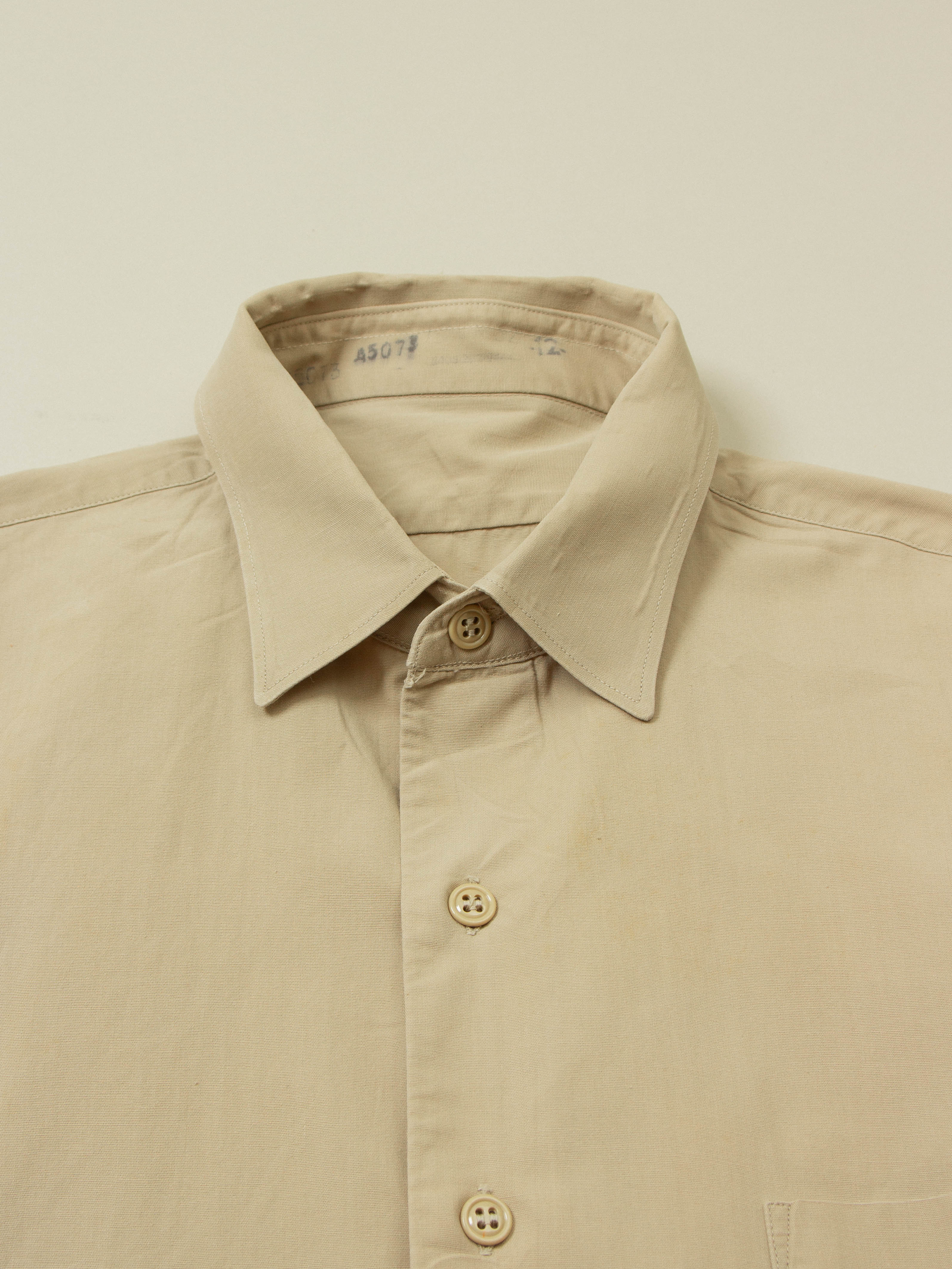 Vtg 1960s US Army Khaki Shirt (S) - Image 2
