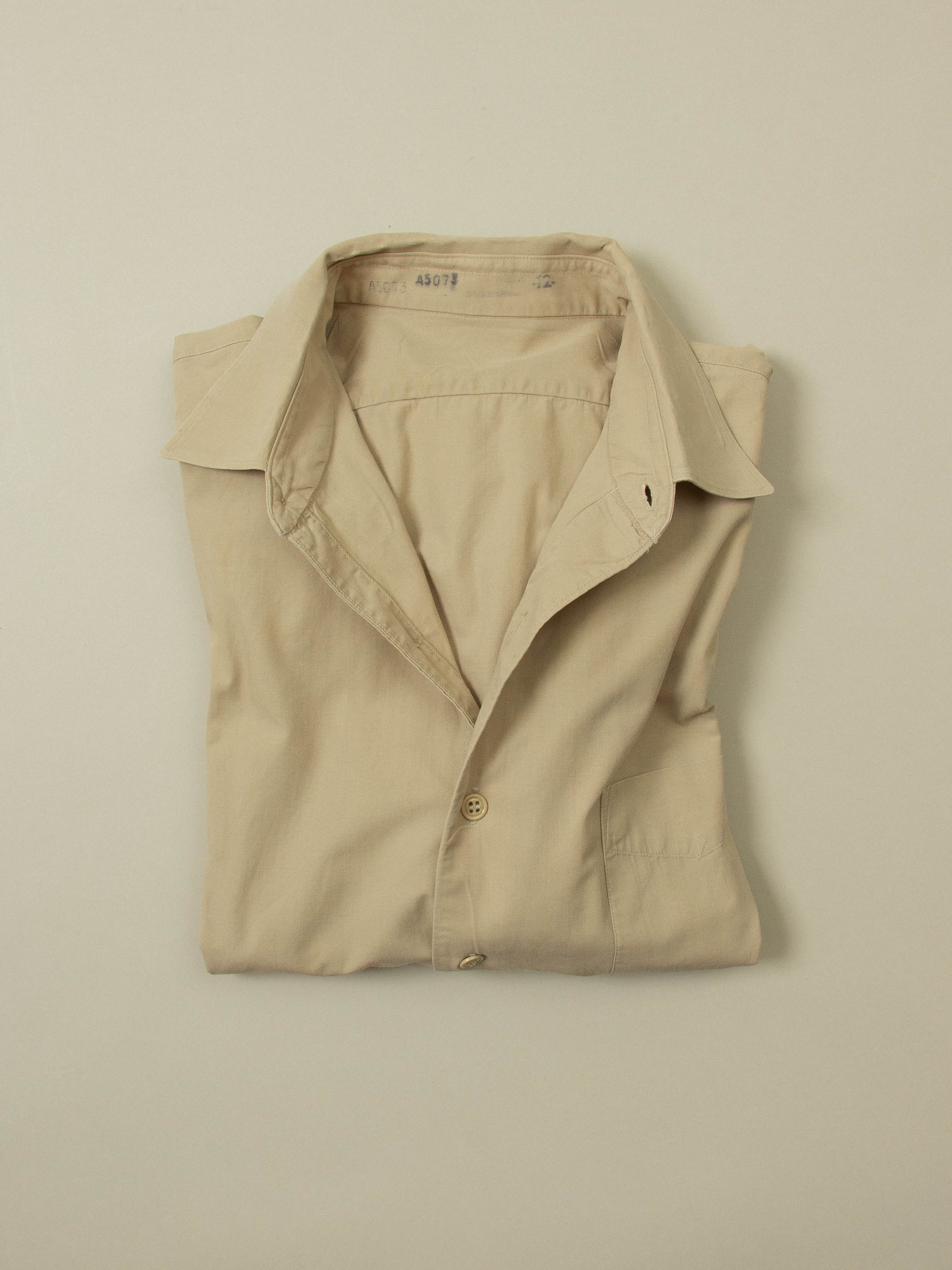 Vtg 1960s US Army Khaki Shirt (S) - Image 5