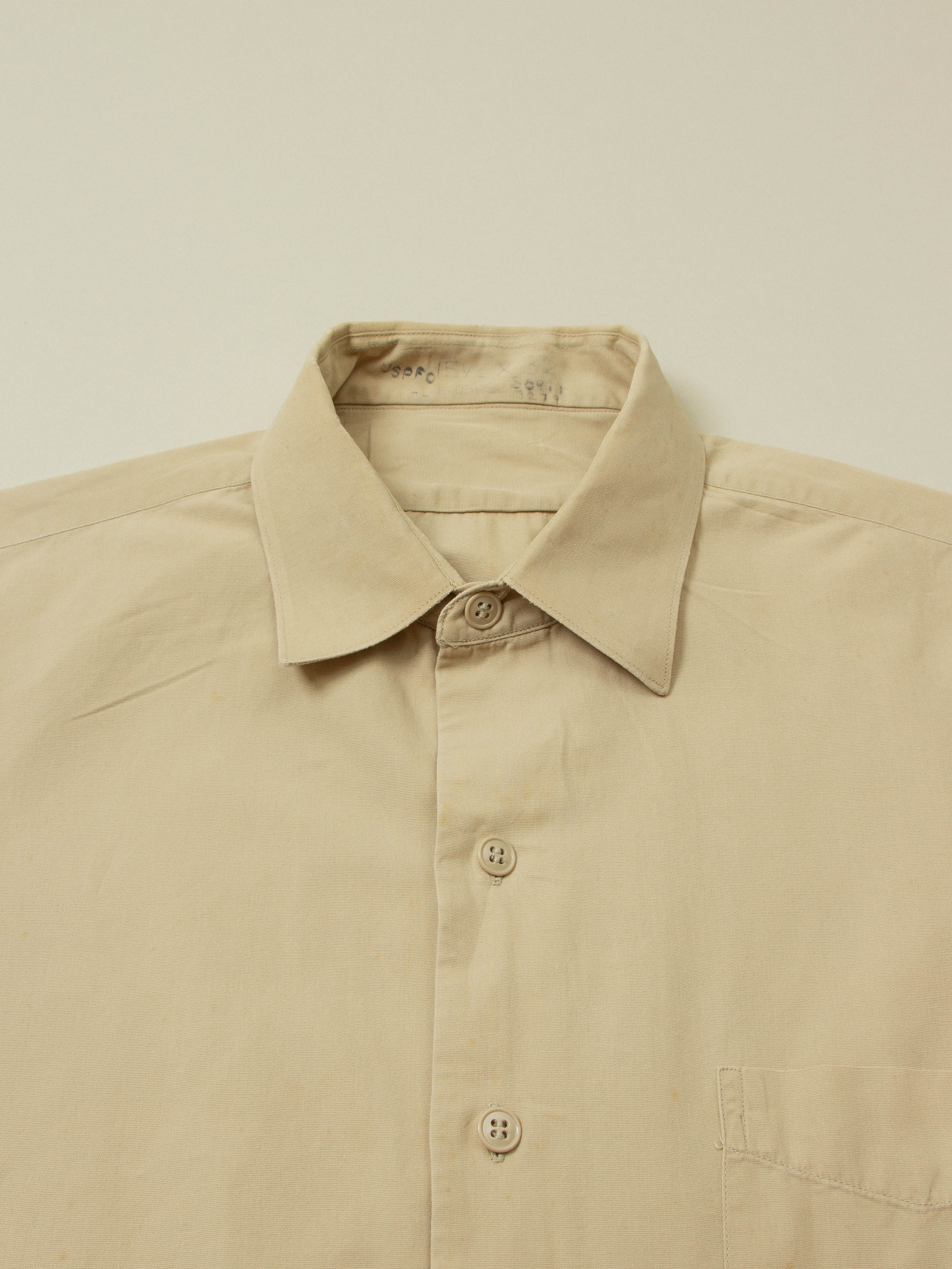 Vtg 1960s US Army Khaki Shirt (S/M) - Image 2