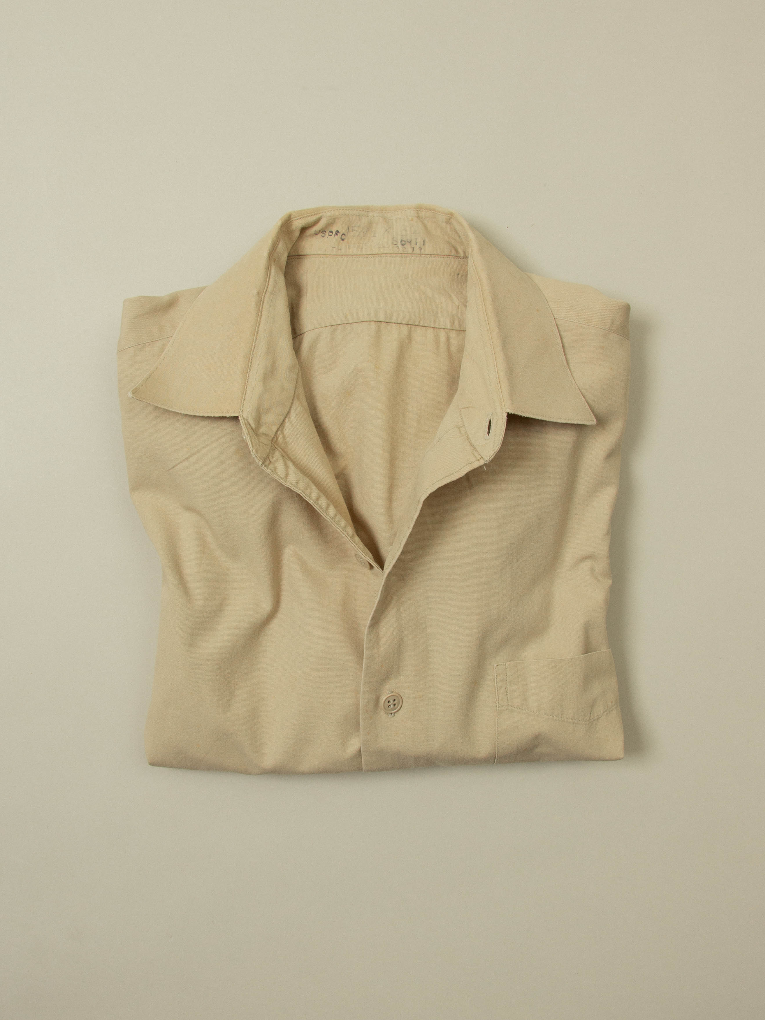 Vtg 1960s US Army Khaki Shirt (S/M) - Image 6