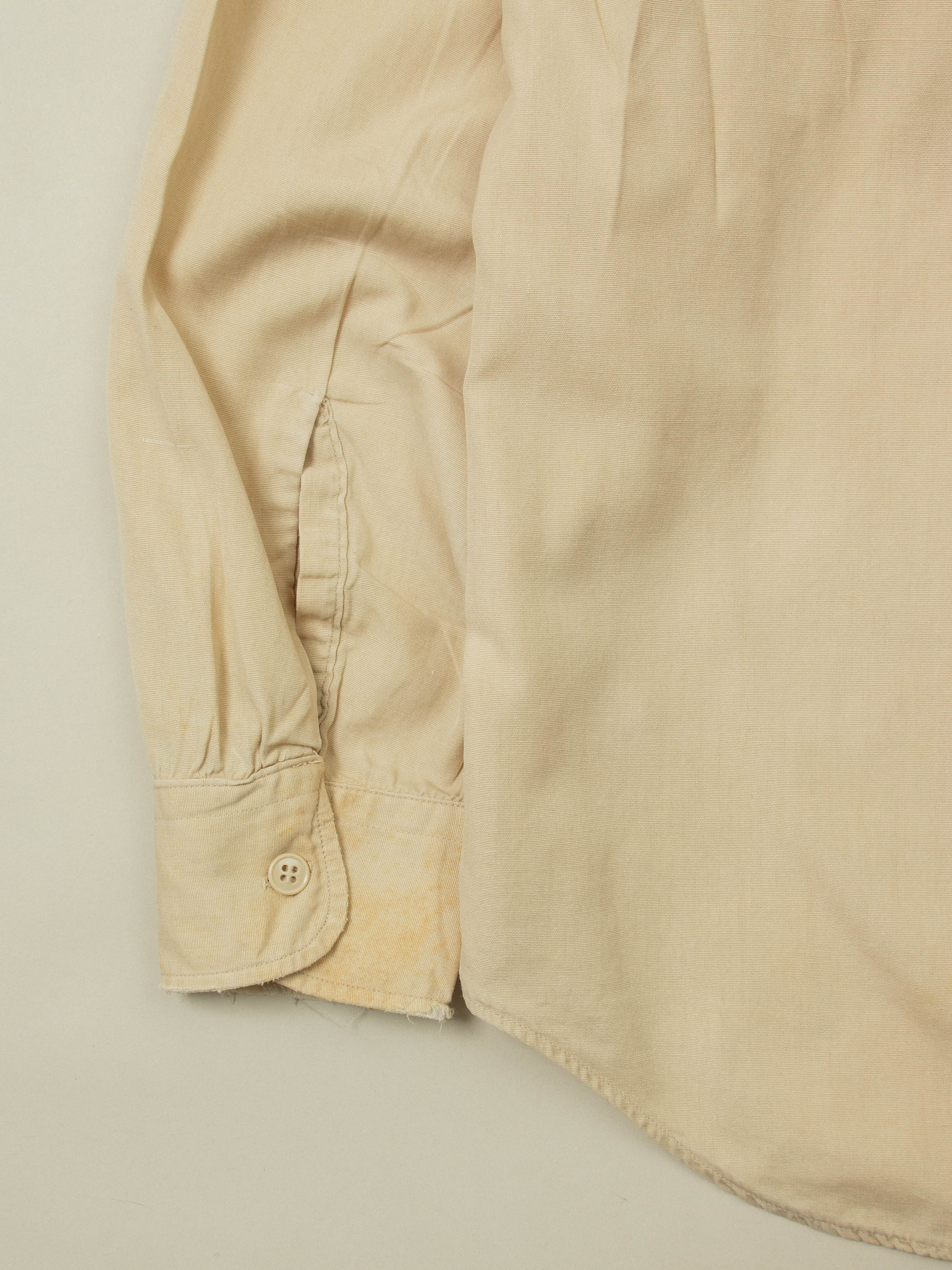 Vtg 1960s US Army Khaki Shirt (S/M) - Image 4