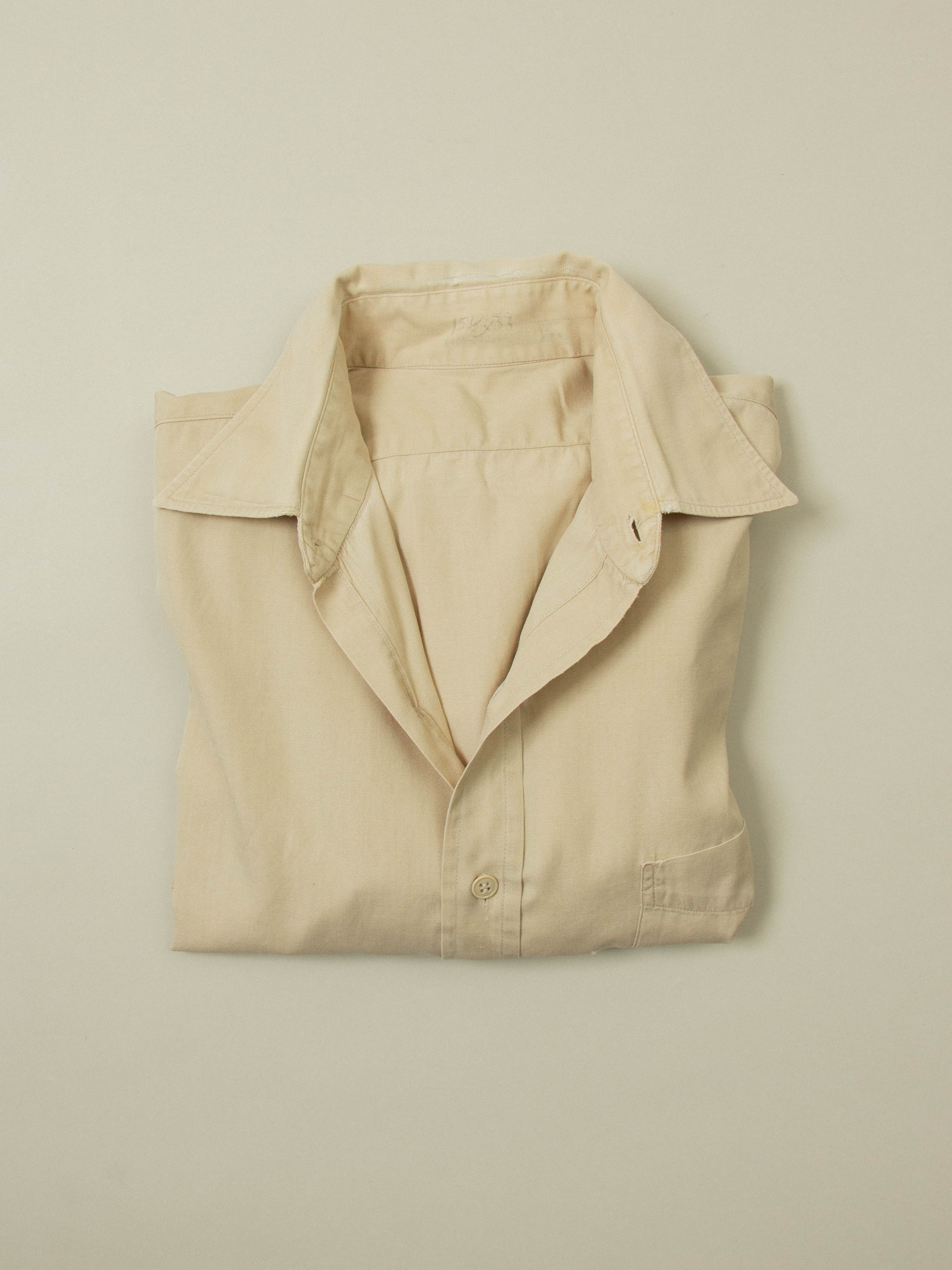Vtg 1960s US Army Khaki Shirt (S/M) - Image 5