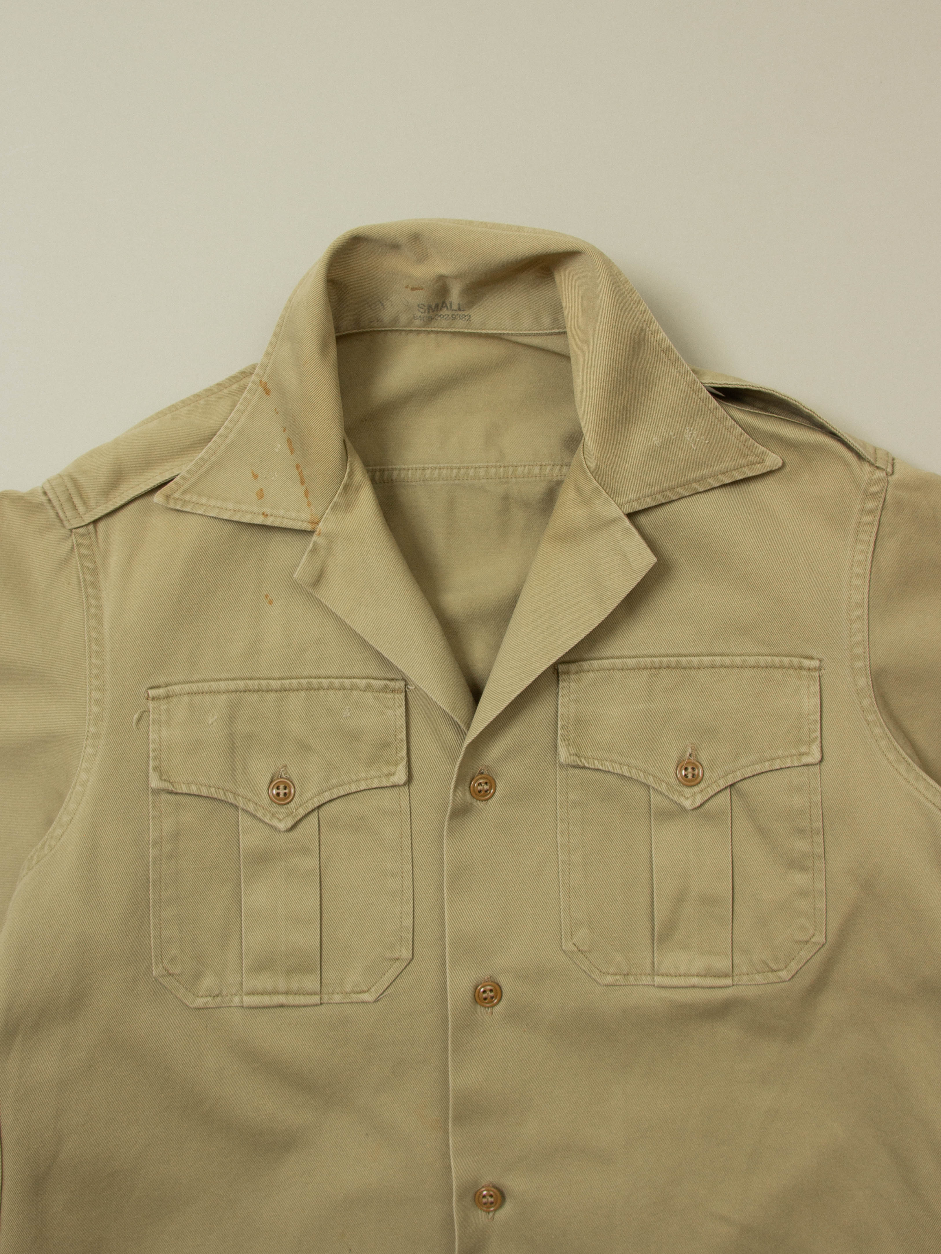 Vtg 1950s US Army Short Sleeve Officer Shirt (S) - Image 4