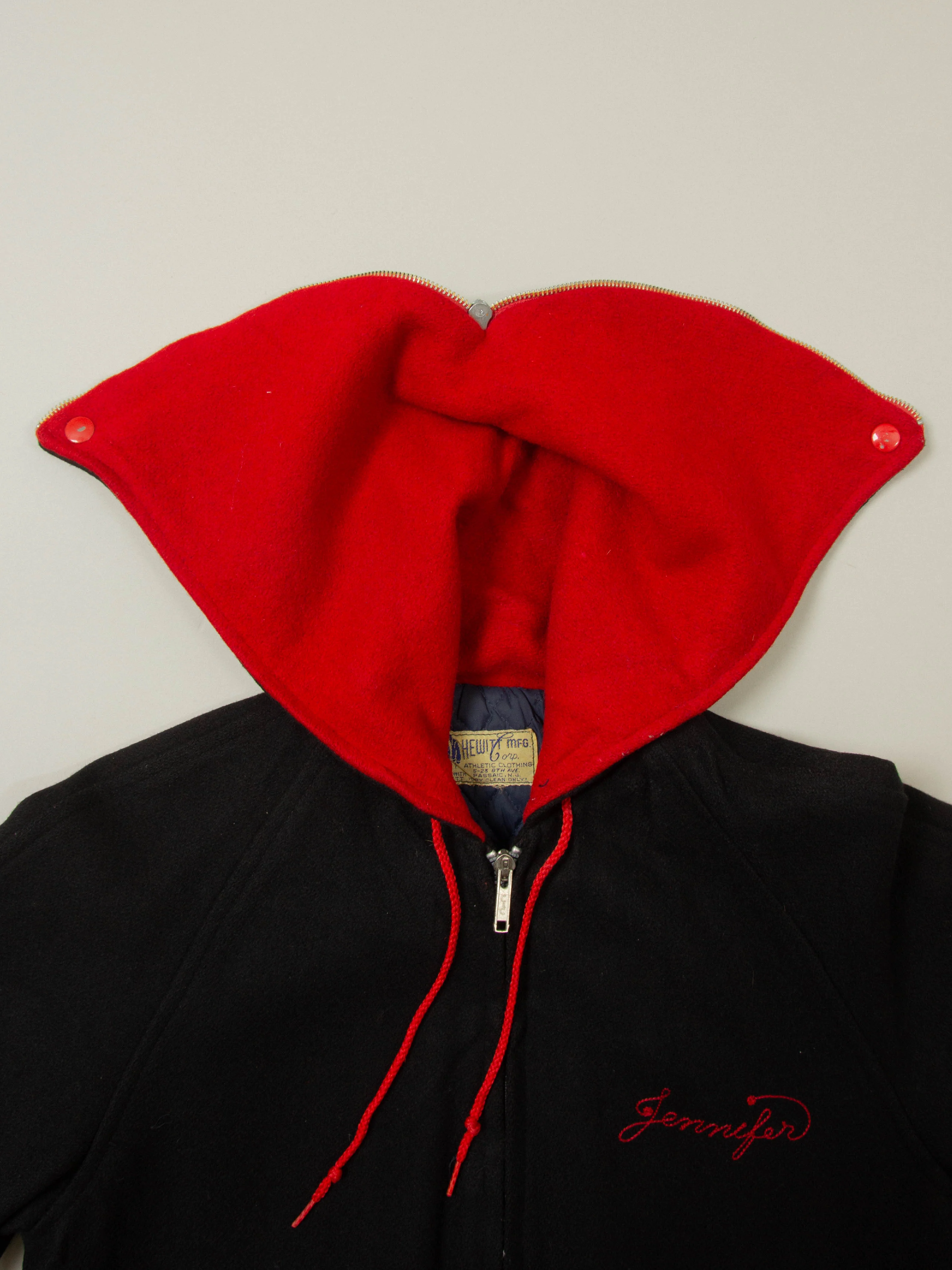 Vtg 1960s Hewitt Mfg. Hooded Varsity Jacket (M) - Image 4