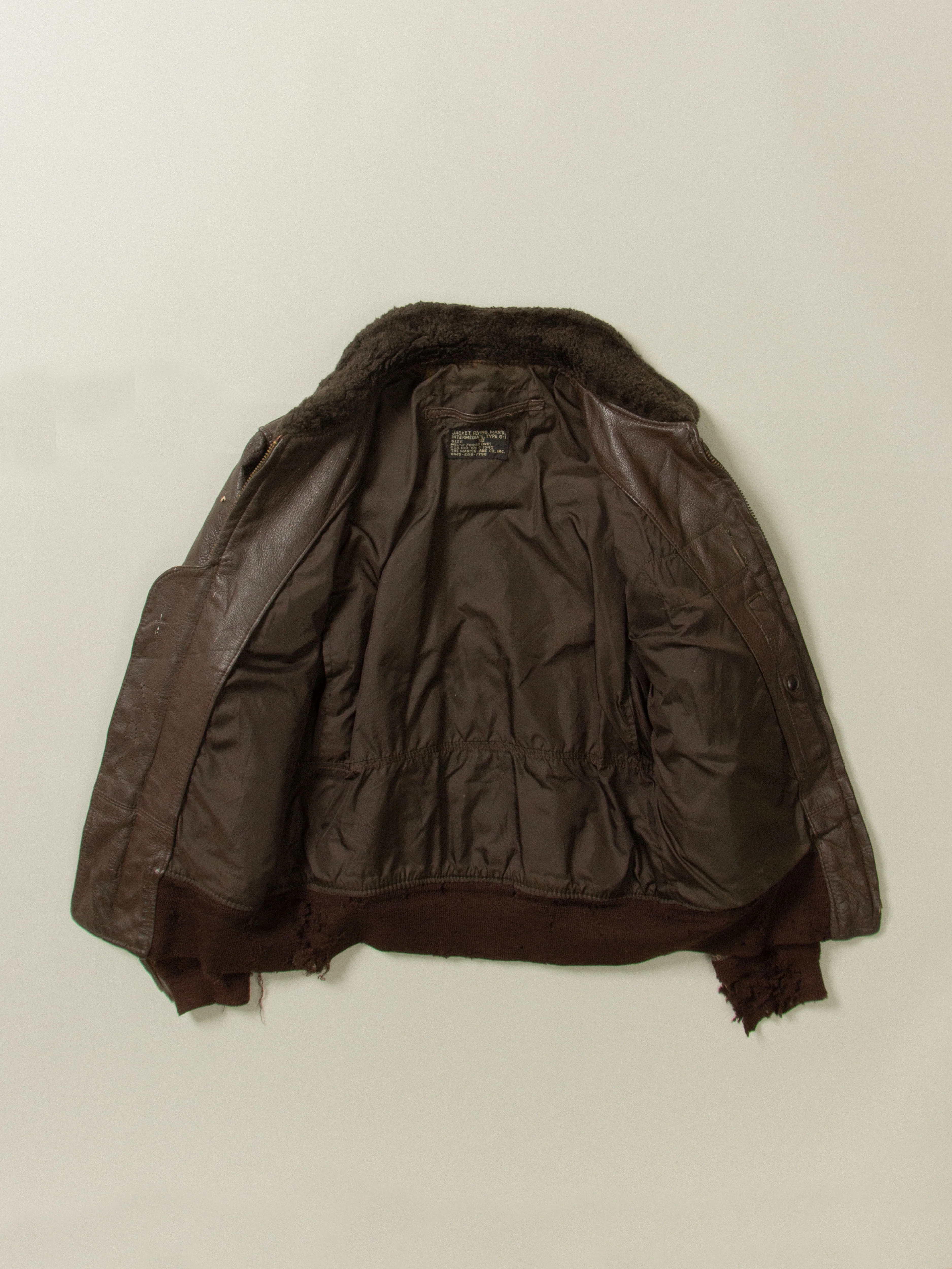 Vtg 1969 Dated US Navy G-1 Leather Jacket (S) - Image 5