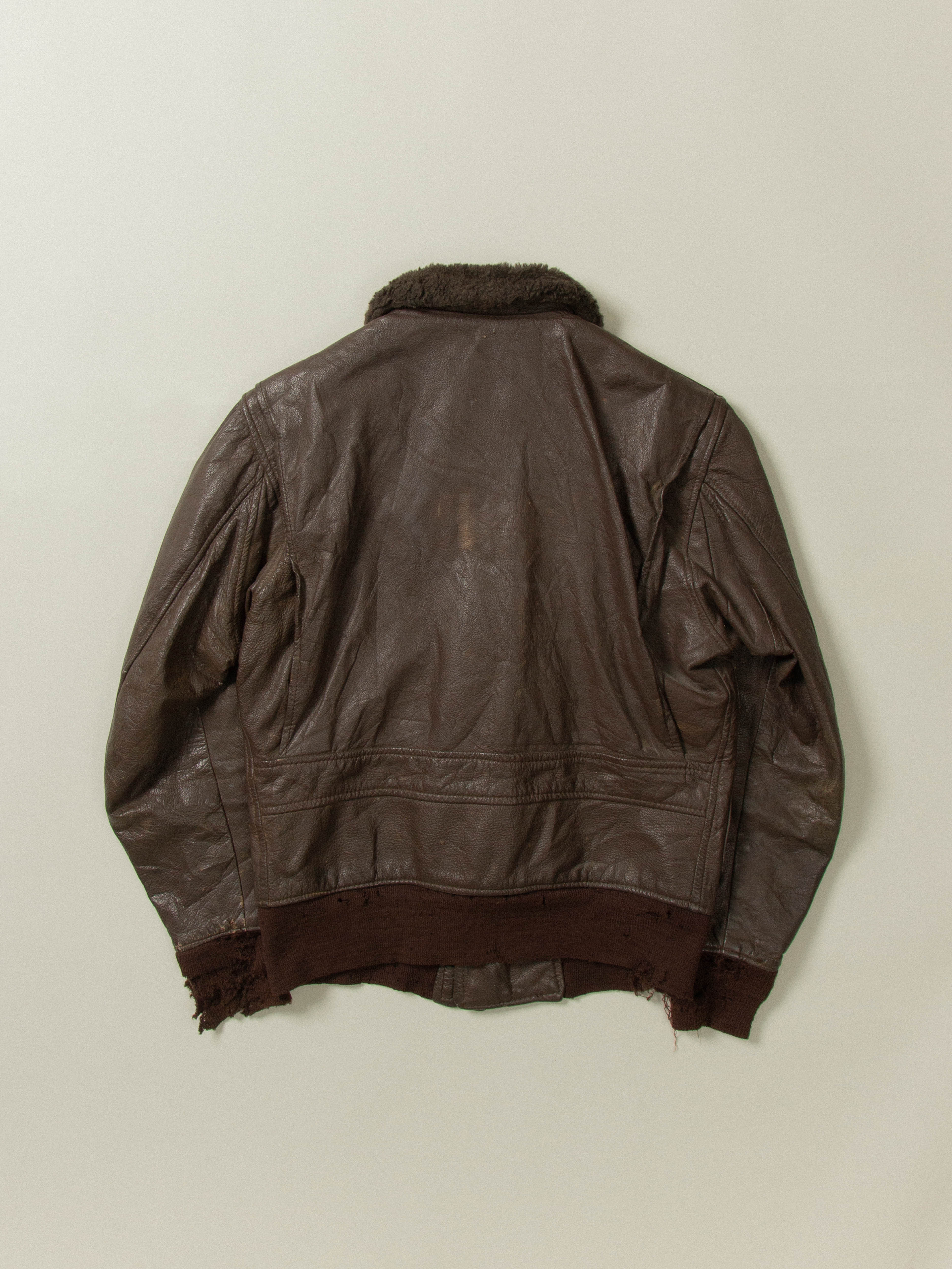 Vtg 1969 Dated US Navy G-1 Leather Jacket (S) - Image 6