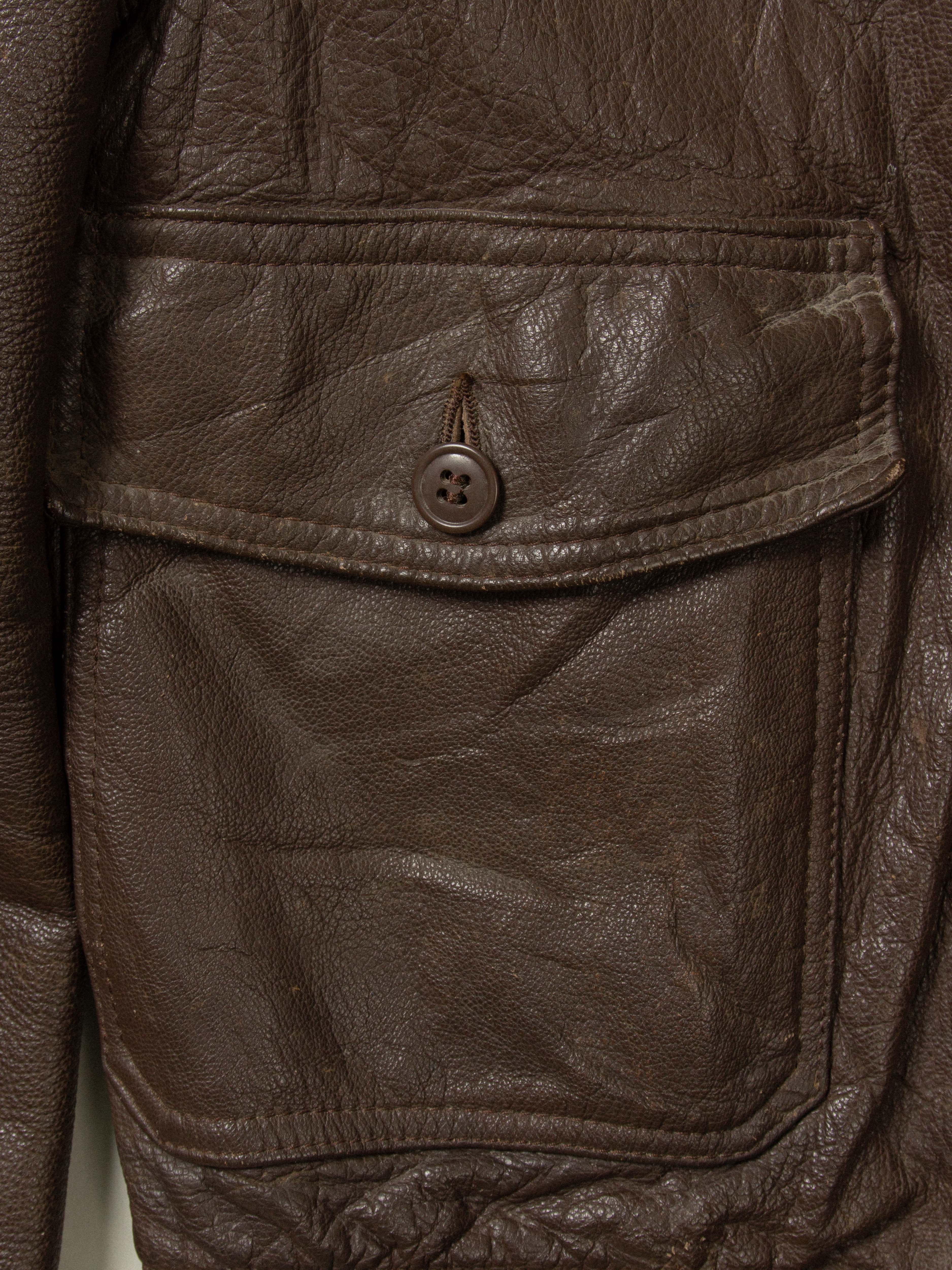 Vtg 1969 Dated US Navy G-1 Leather Jacket (S) - Image 8
