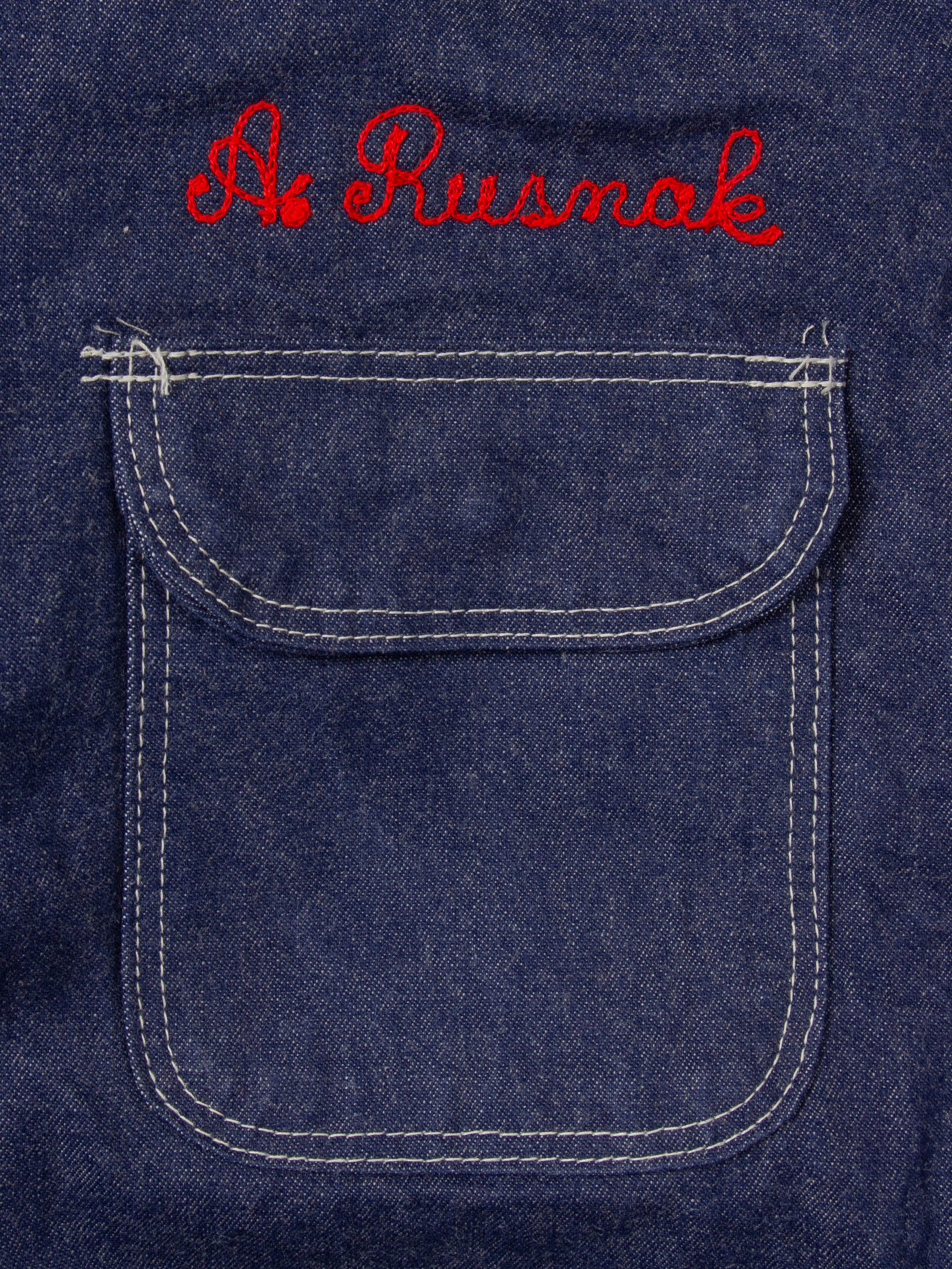 Vtg 1970s Blue Bell Wrangler Raw Denim Loco Chore Jacket (XL) - Image 4