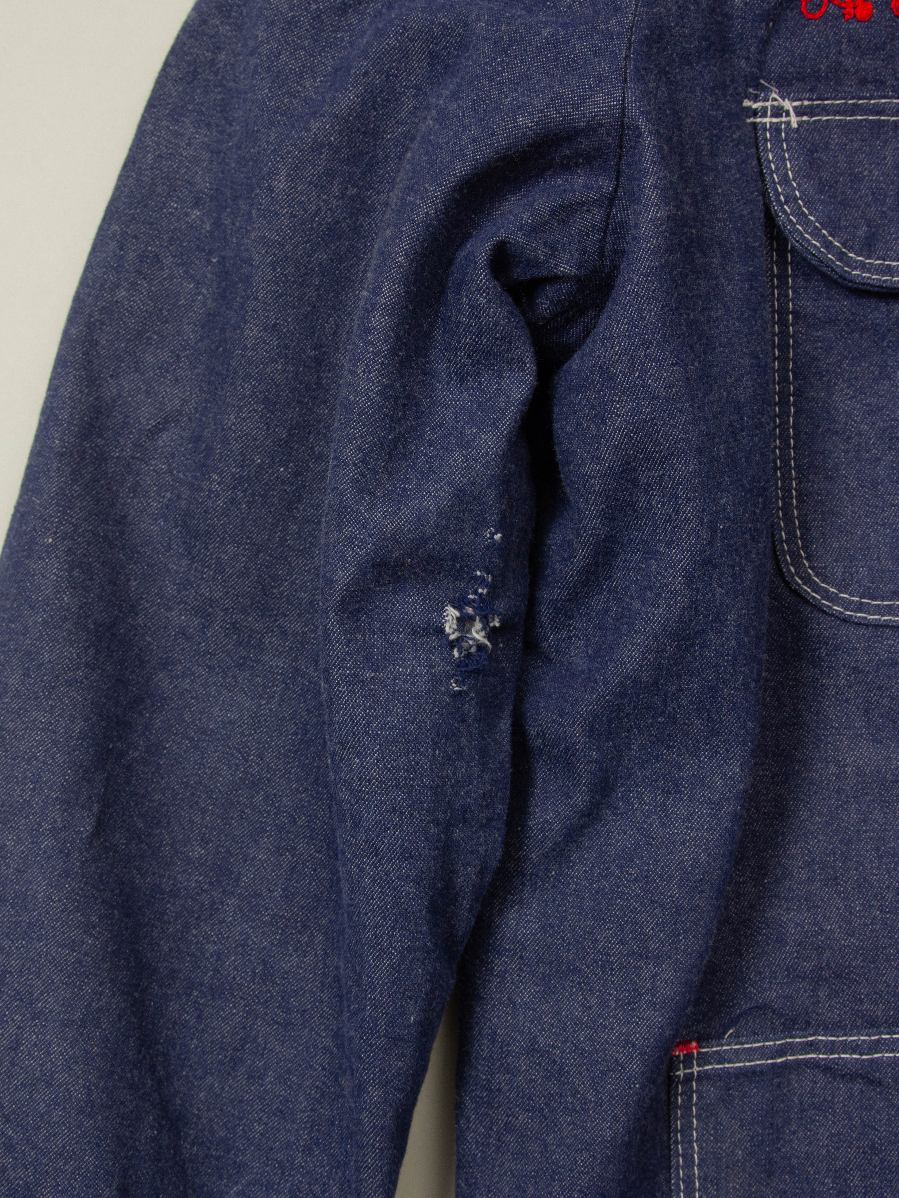 Vtg 1970s Blue Bell Wrangler Raw Denim Loco Chore Jacket (XL) - Image 9