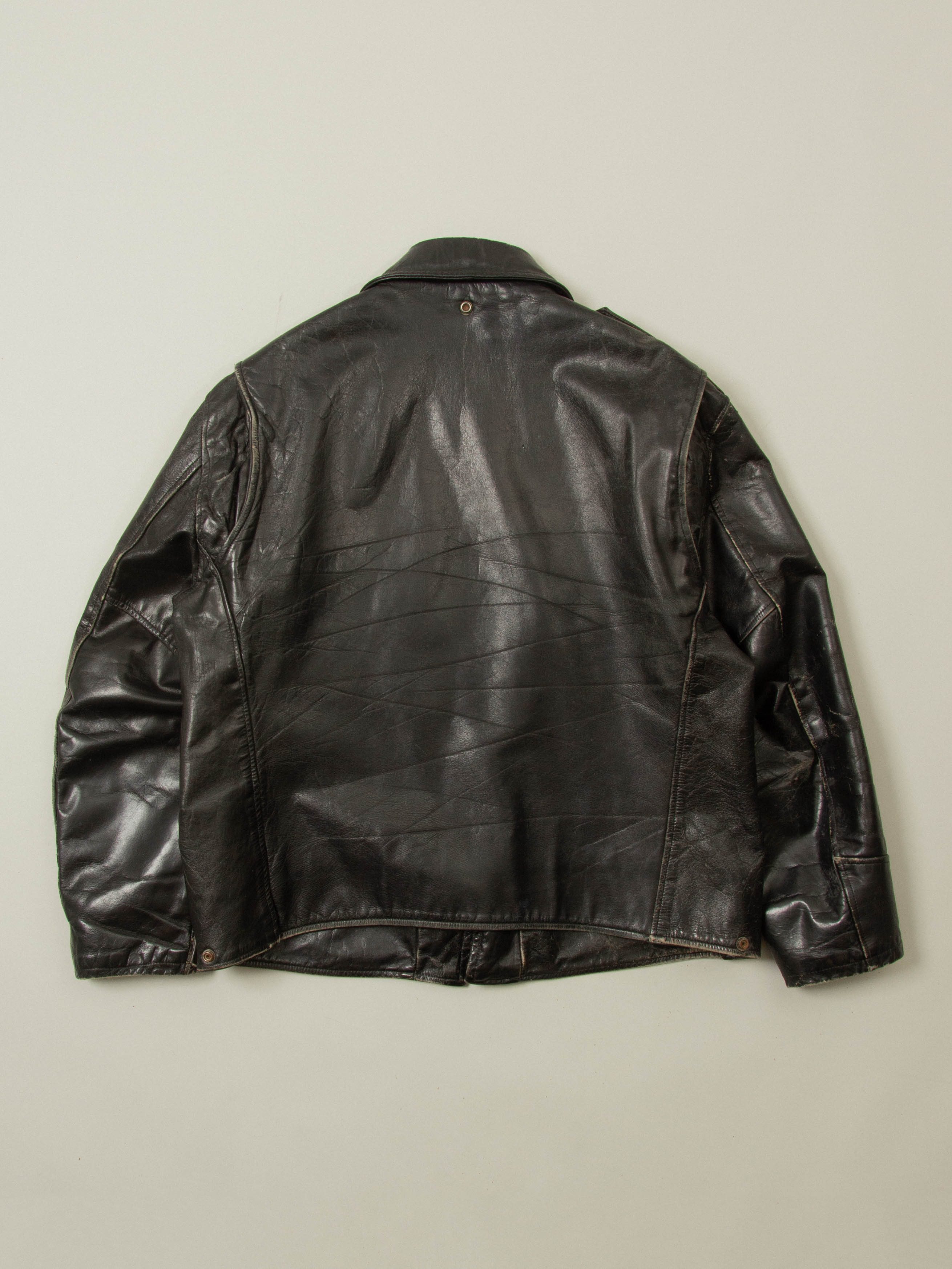 Vtg 1970s Boston Police Leather Jacket - Made in USA (L) - Image 4