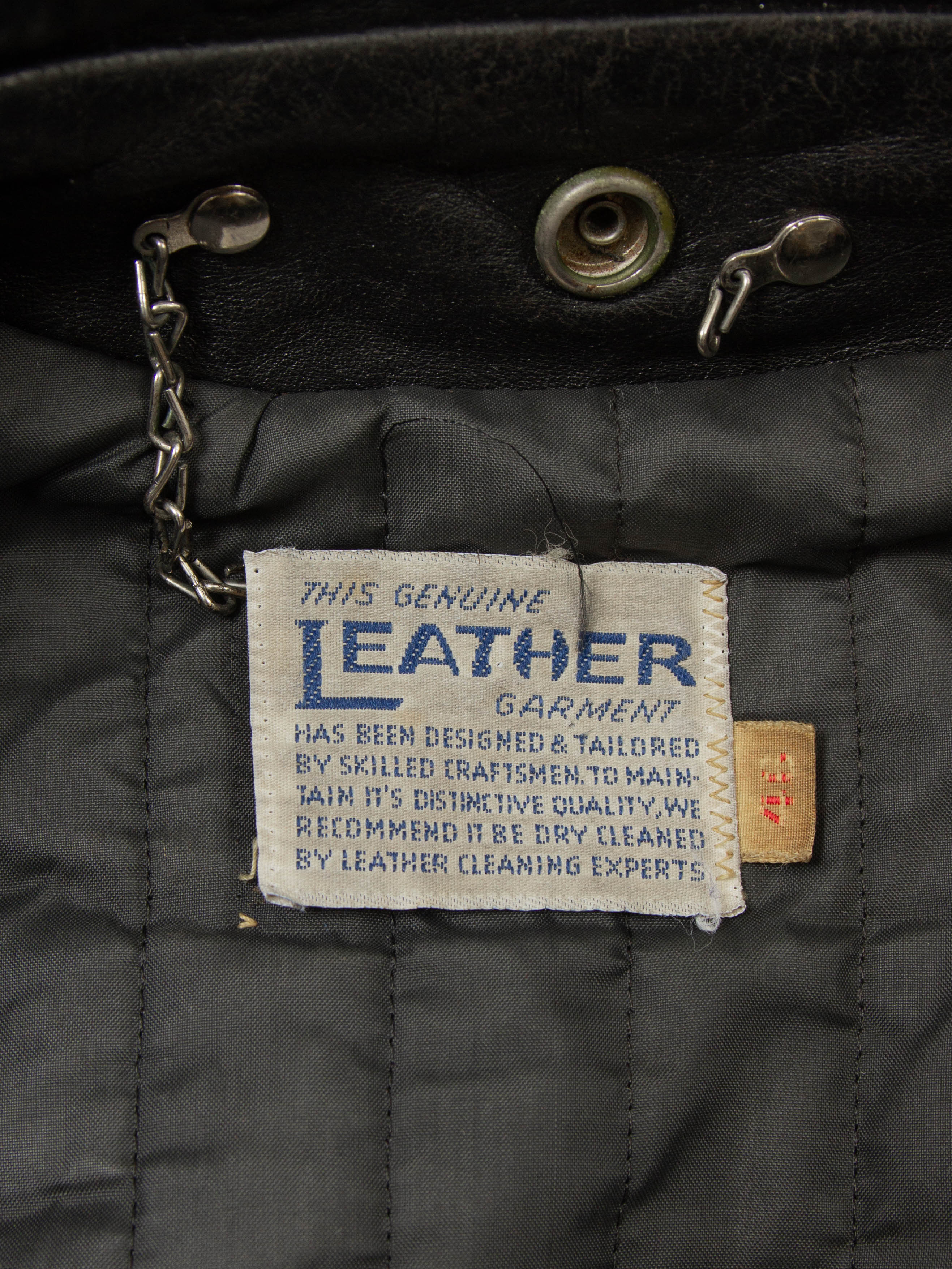 Vtg 1970s Boston Police Leather Jacket - Made in USA (L) - Image 5