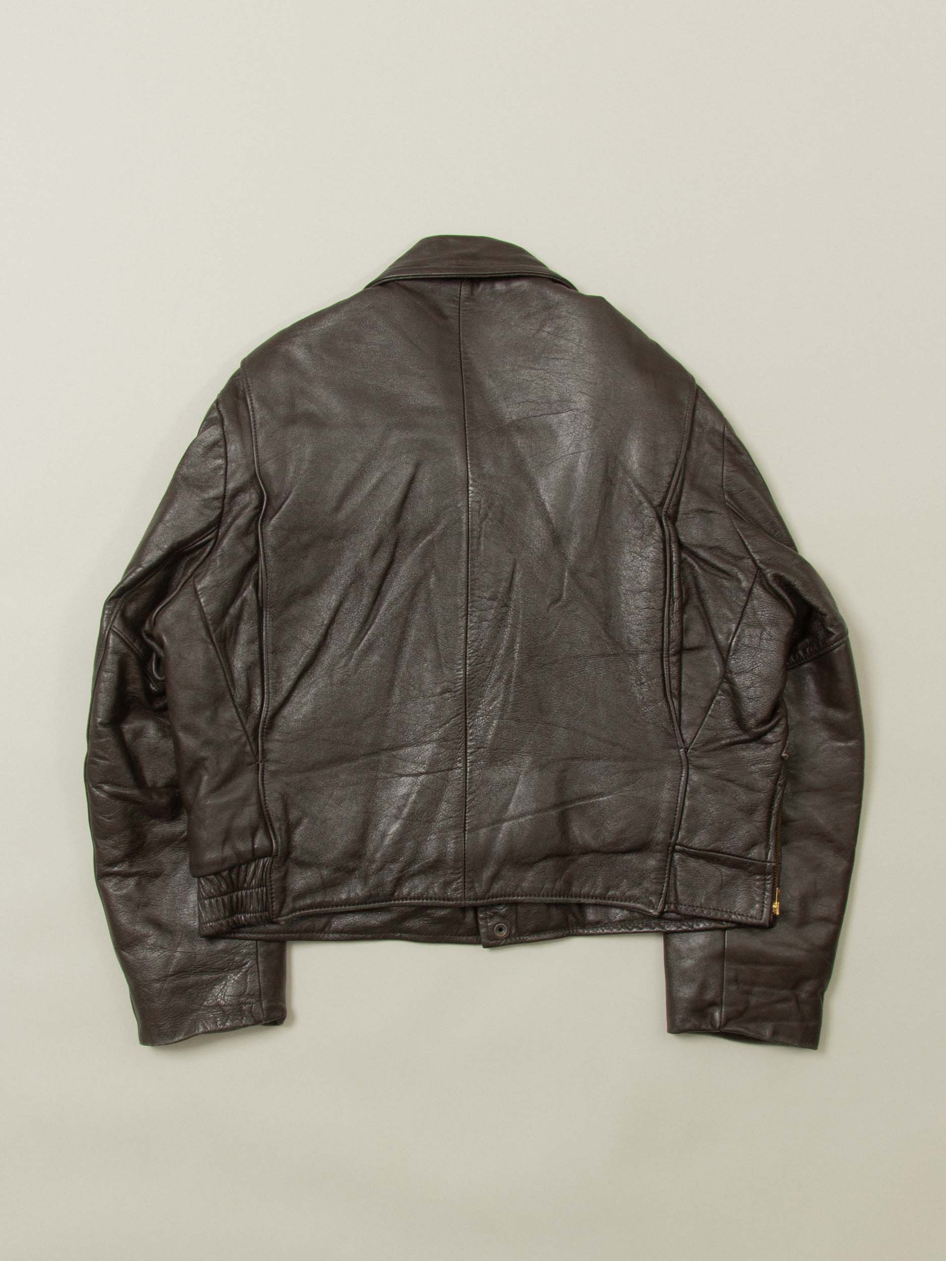 Vtg 1970s Bridgeview Illinois Police Leather Jacket - Made in USA (L) - Image 10
