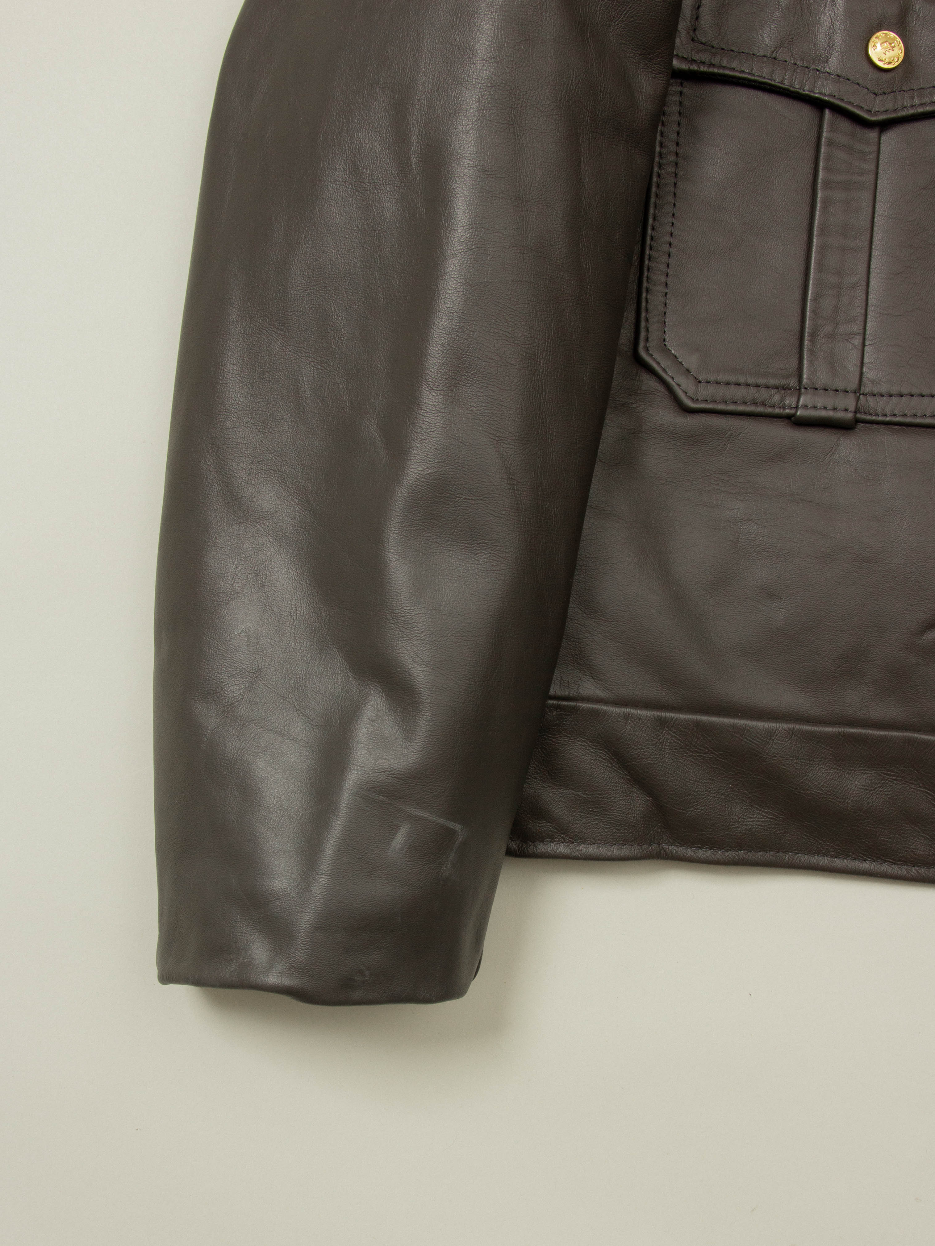 Vtg 1970s Bridgeview Illinois Police Leather Jacket - Made in USA (L) - Image 4