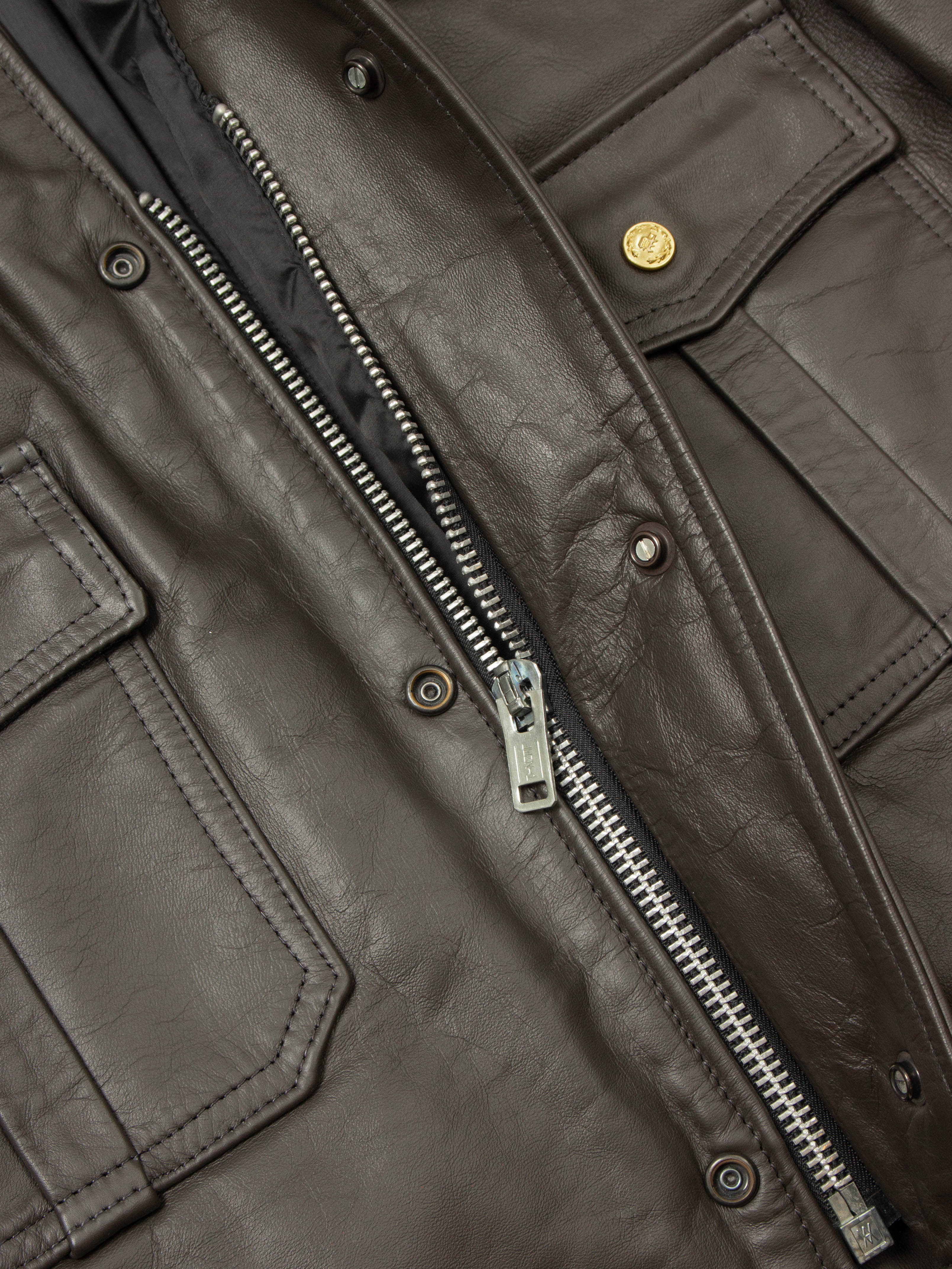 Vtg 1970s Bridgeview Illinois Police Leather Jacket - Made in USA (L) - Image 5