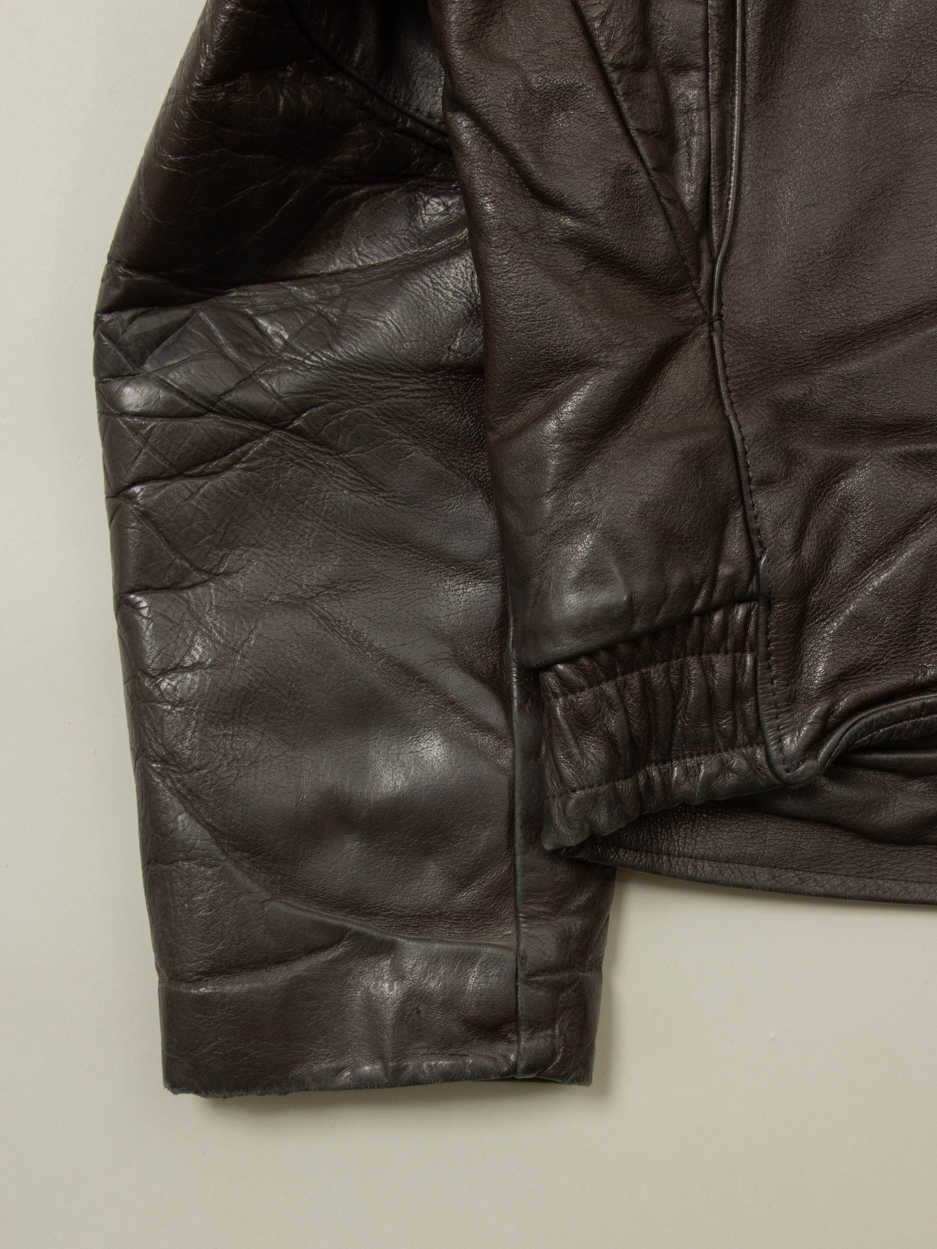 Vtg 1970s Bridgeview Illinois Police Leather Jacket - Made in USA (M) - Image 10
