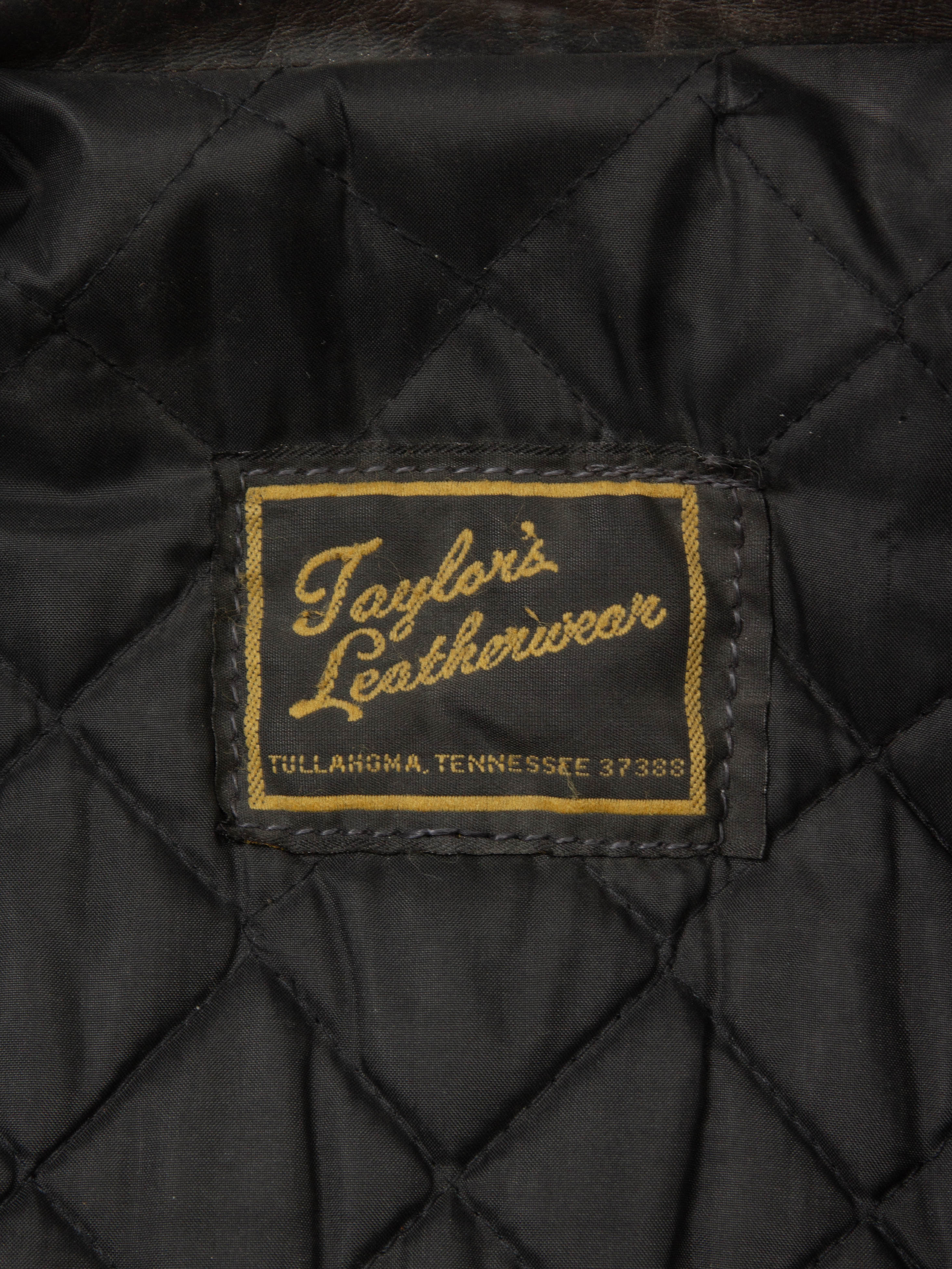 Vtg 1970s Bridgeview Illinois Police Leather Jacket - Made in USA (M) - Image 5
