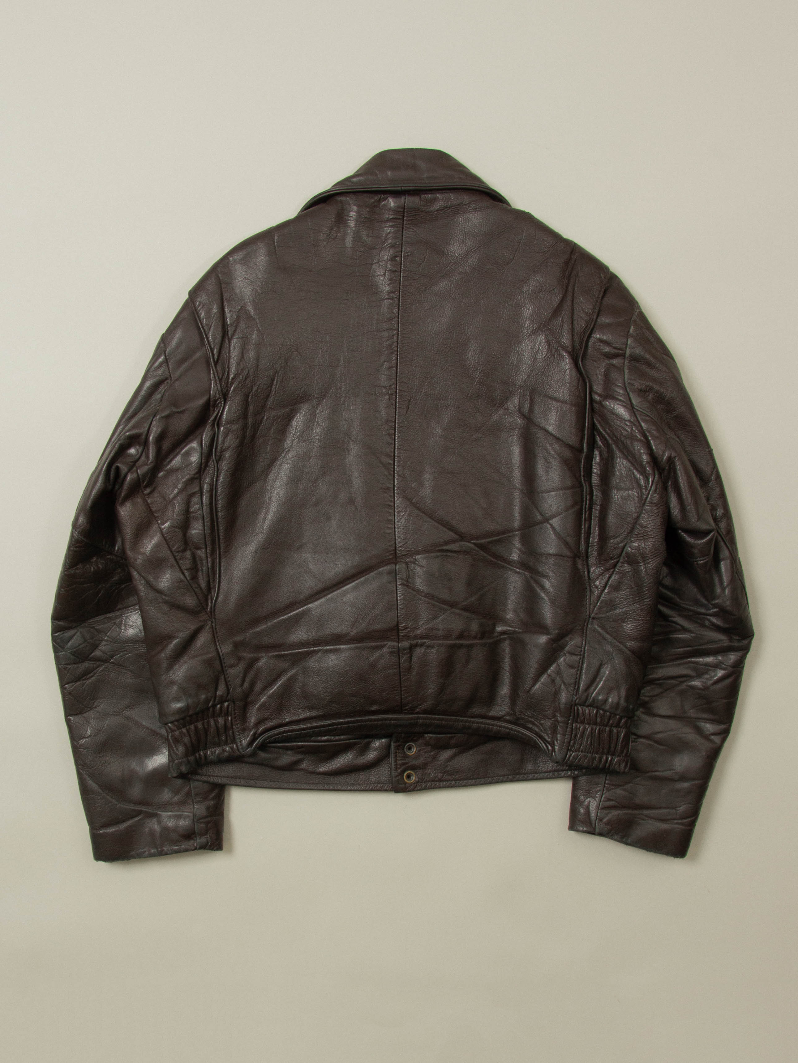 Vtg 1970s Bridgeview Illinois Police Leather Jacket - Made in USA (M) - Image 9