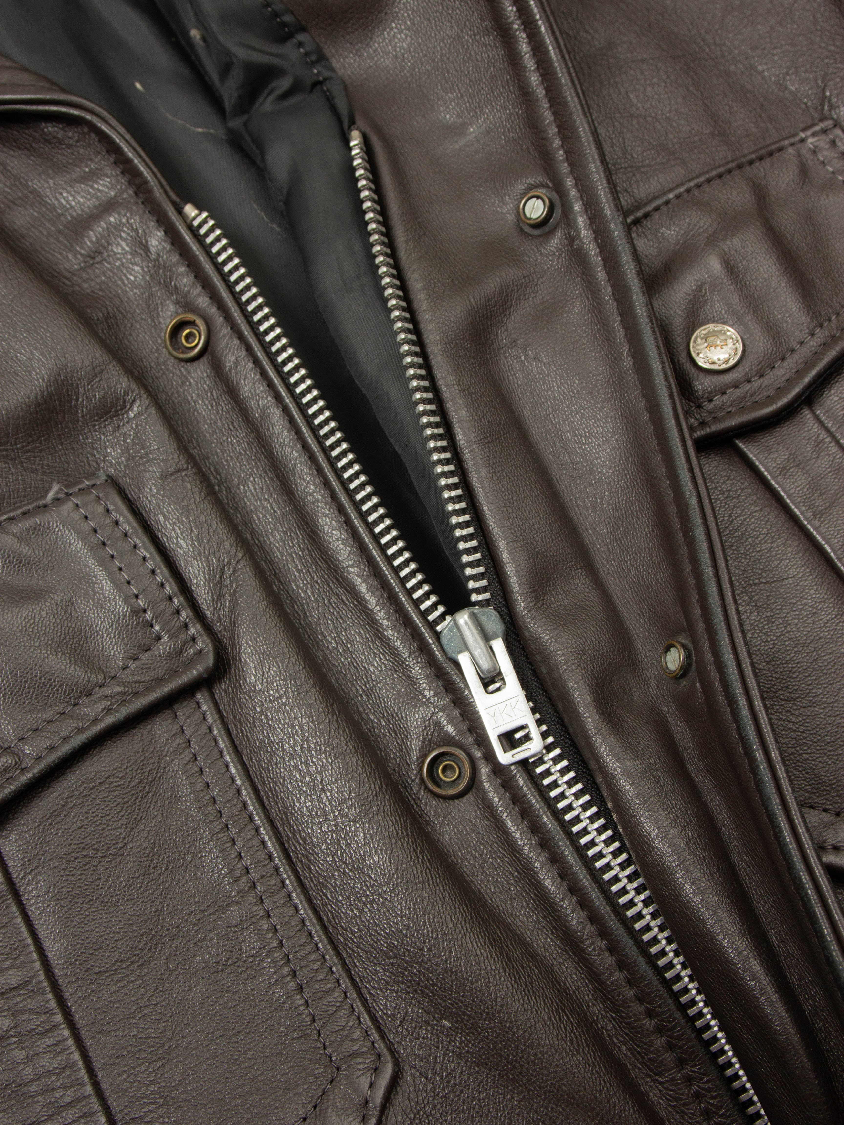 Vtg 1970s Bridgeview Illinois Police Leather Jacket - Made in USA (M/L) - Image 7