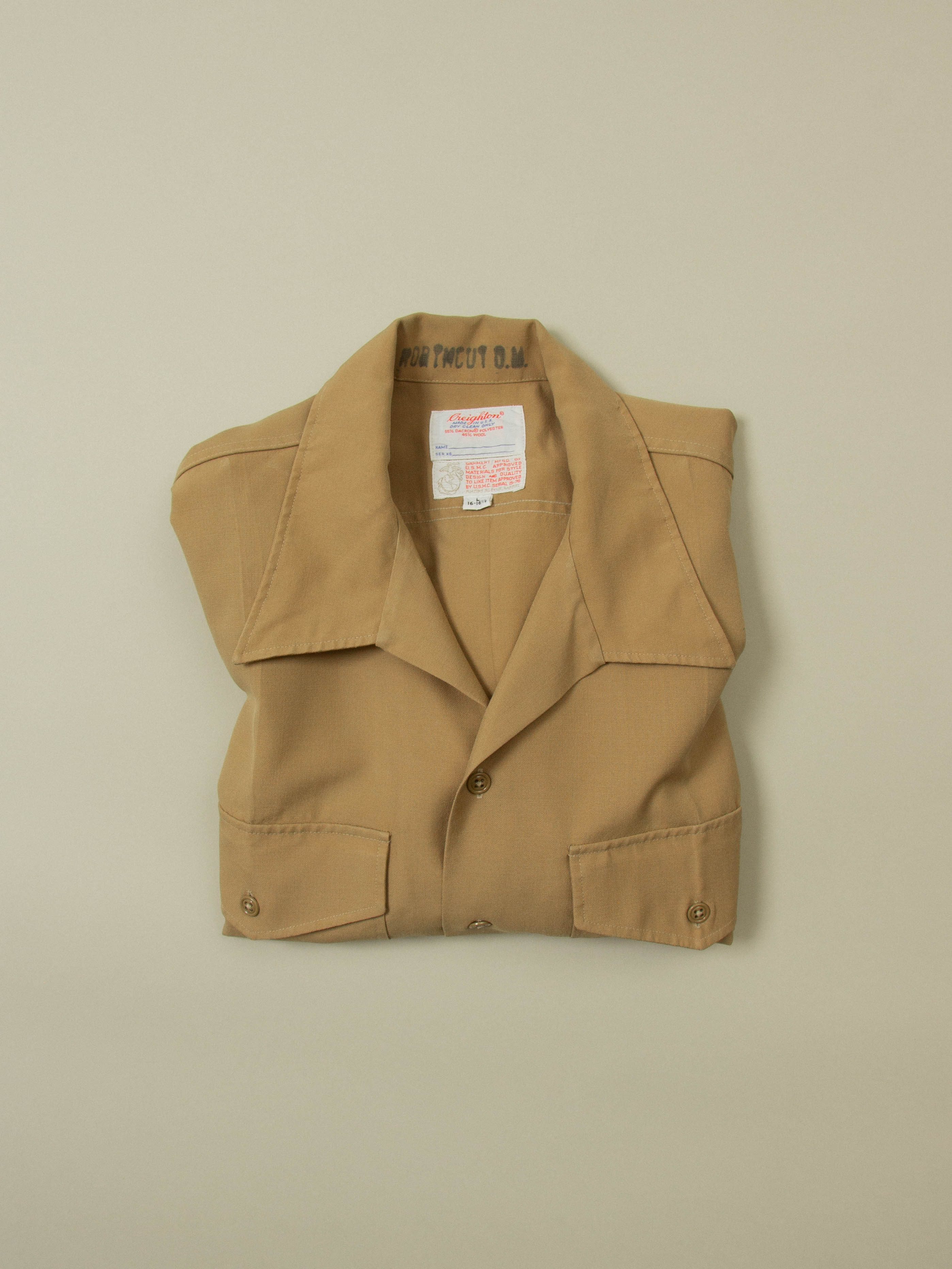 Vtg 1970s Creigton US Marine Corps Officer Shirt (L) - Image 6