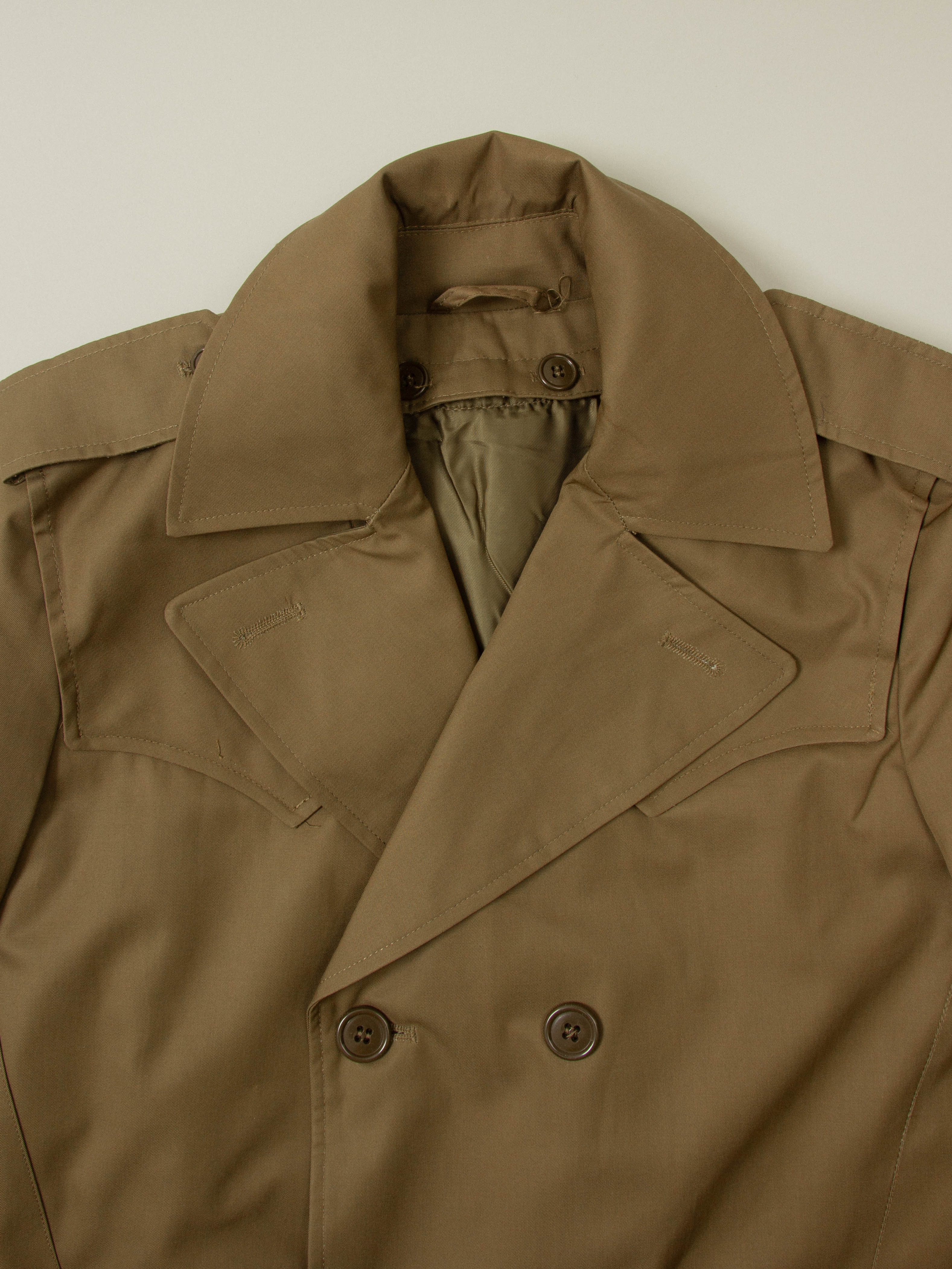 Vtg 1970s Deadstock Italian Army Lined Trench Coat (S) - Image 4