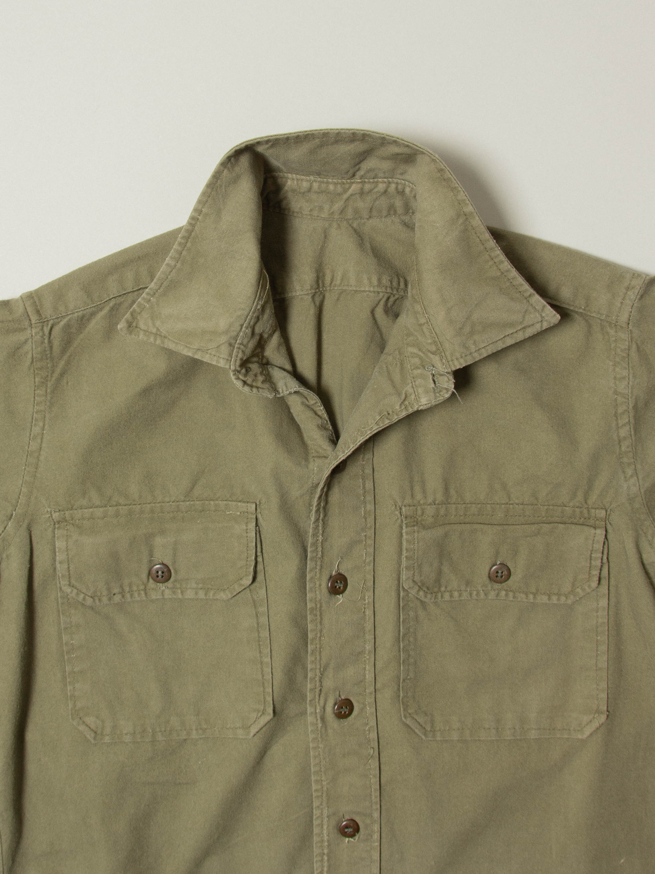 Vtg 1970s Greek Army Fatigue Shirt - Image 4