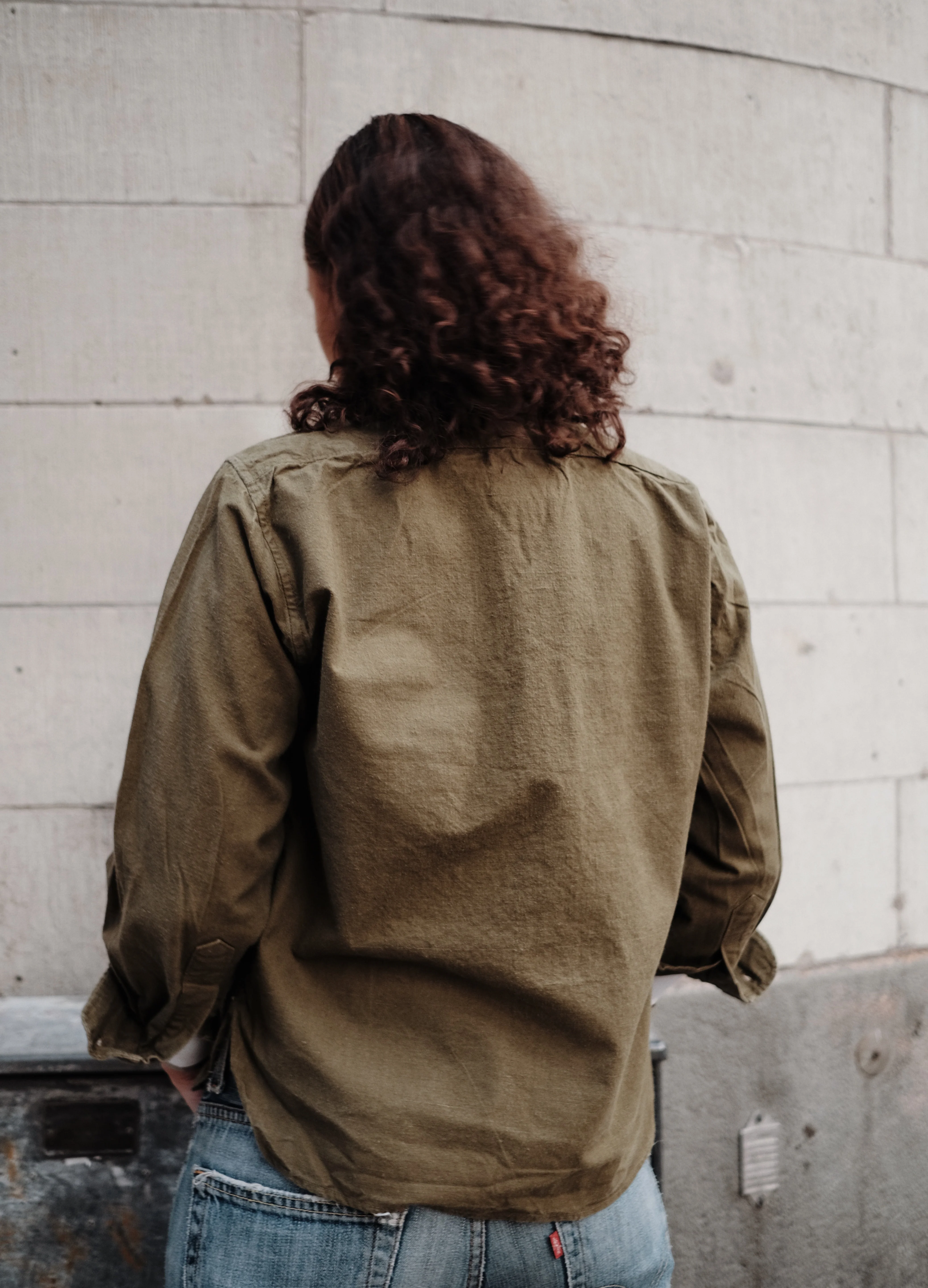Vtg 1970s Greek Army Fatigue Shirt - Image 8