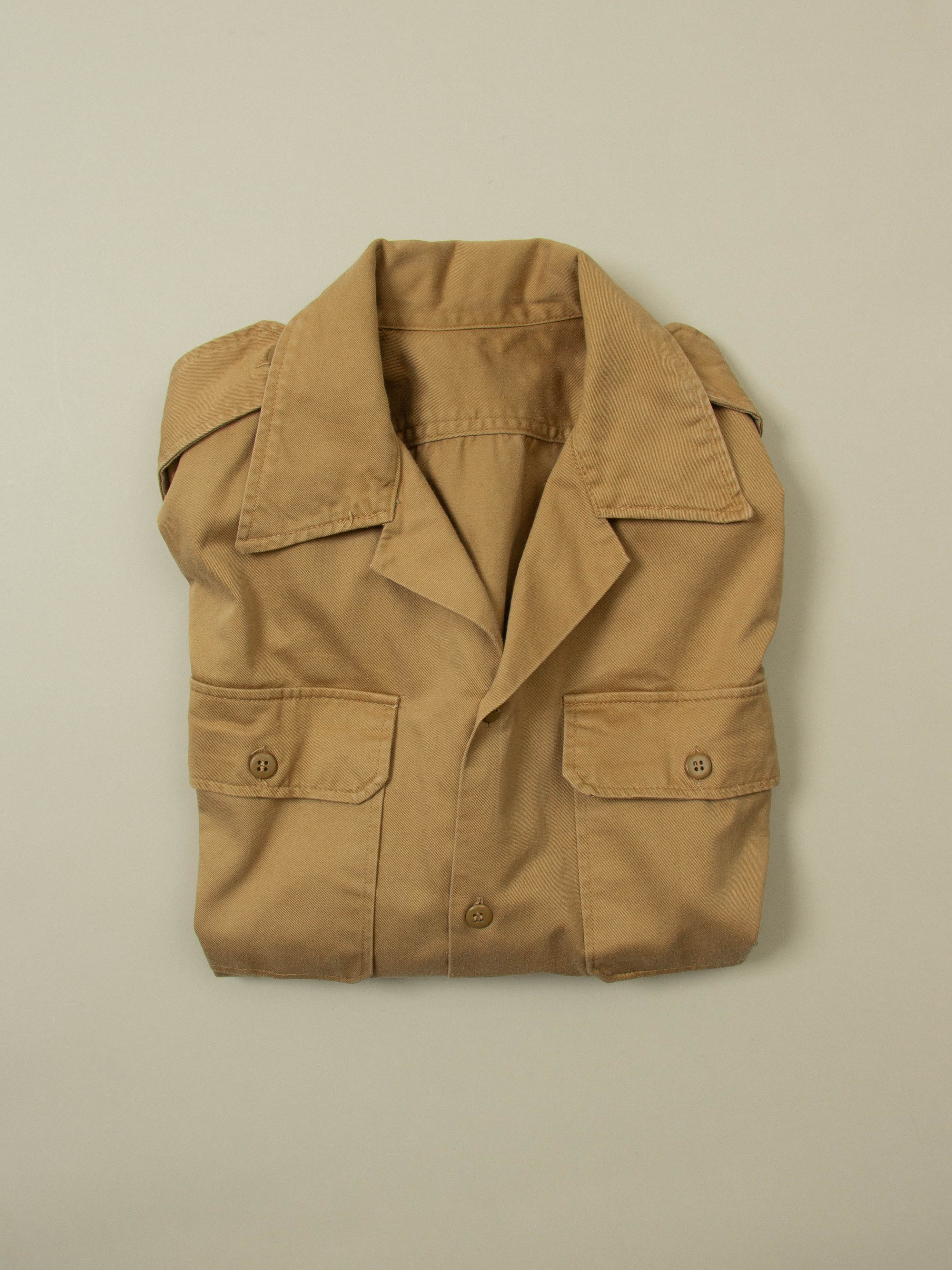 Vtg 1970s Greek Army Khaki Officer Shirt - Image 8