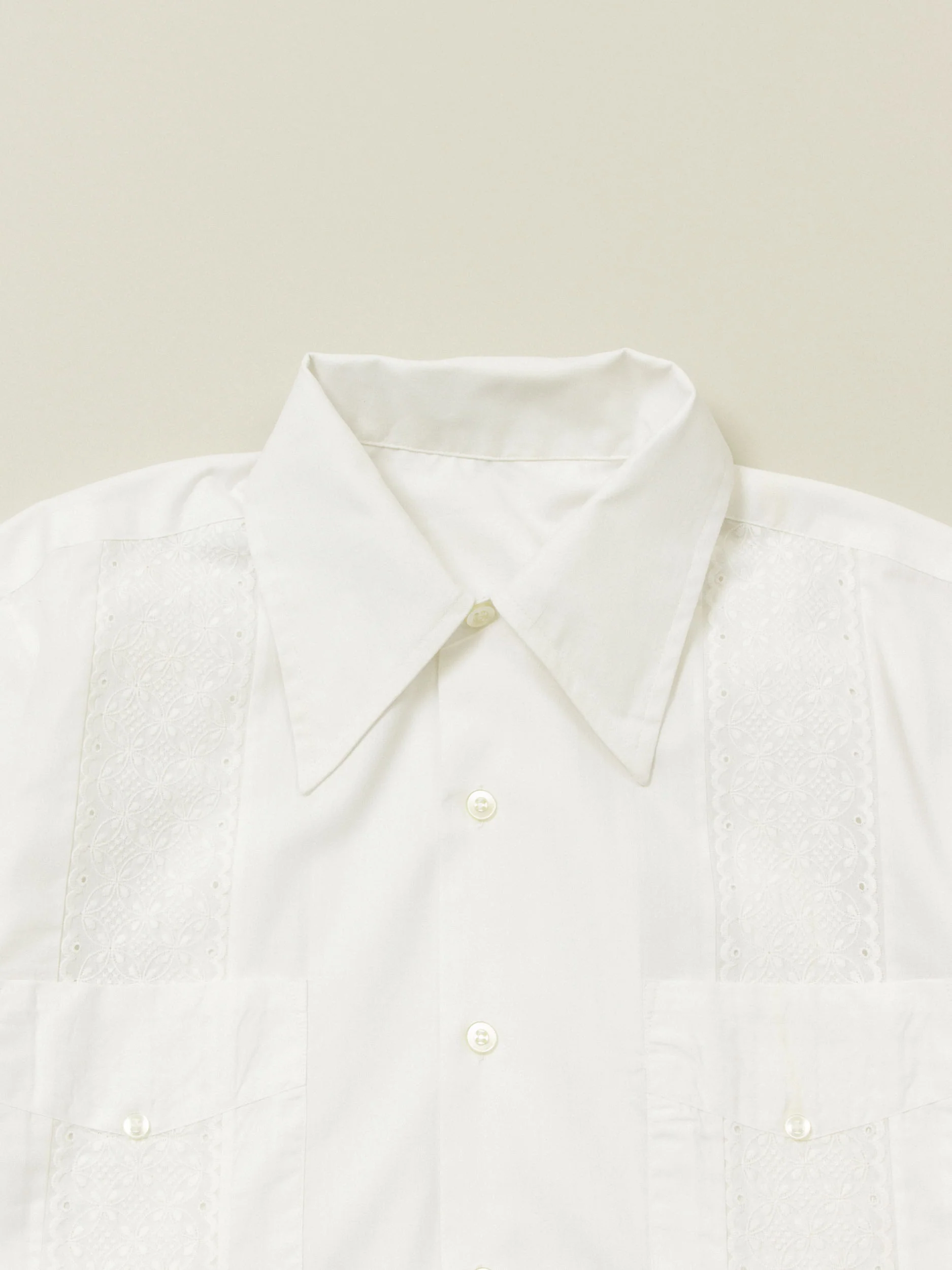 Vtg 1970s Guayabera Cuban Shirt (M) - Image 4