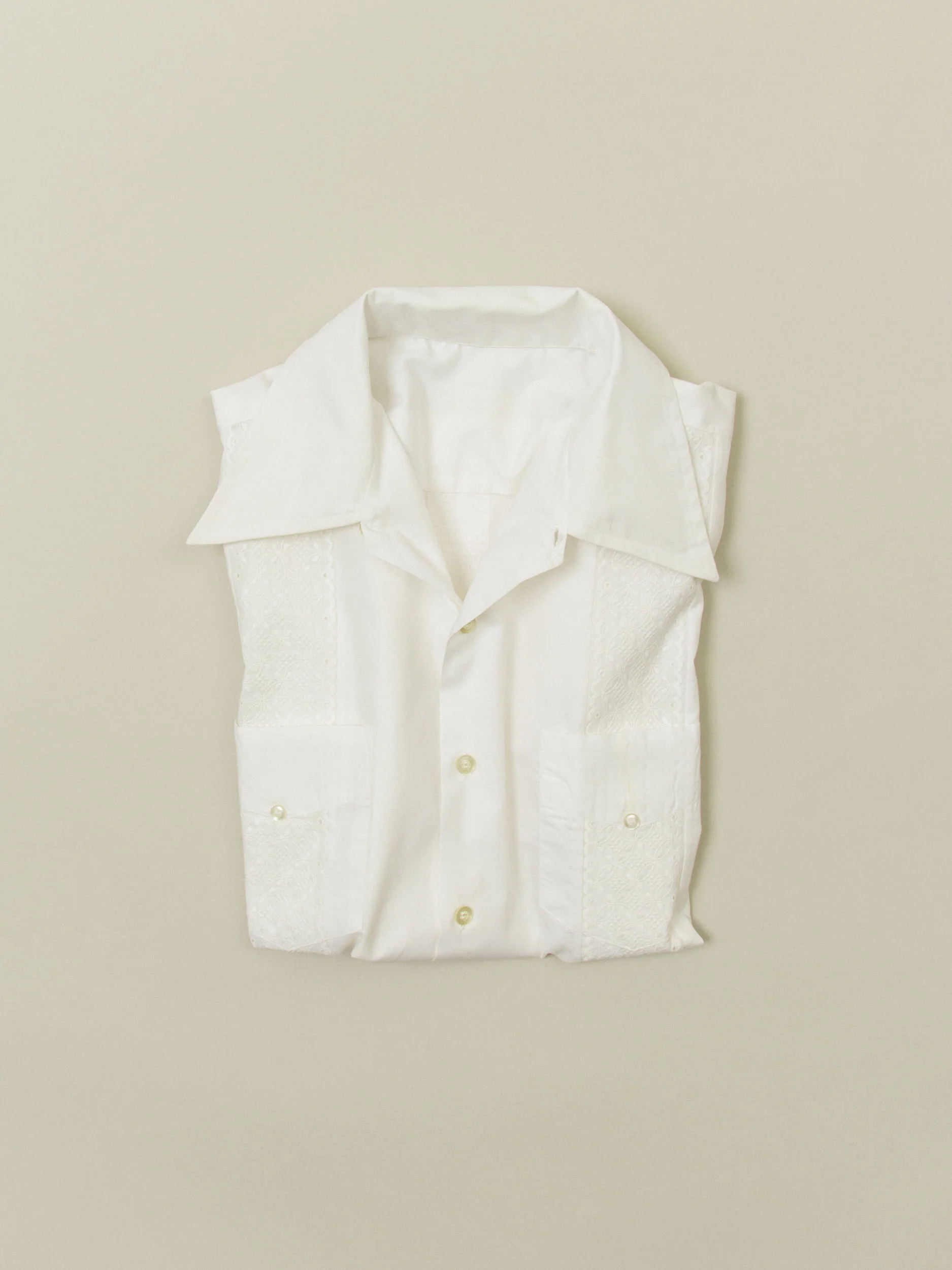 Vtg 1970s Guayabera Cuban Shirt (M) - Image 7