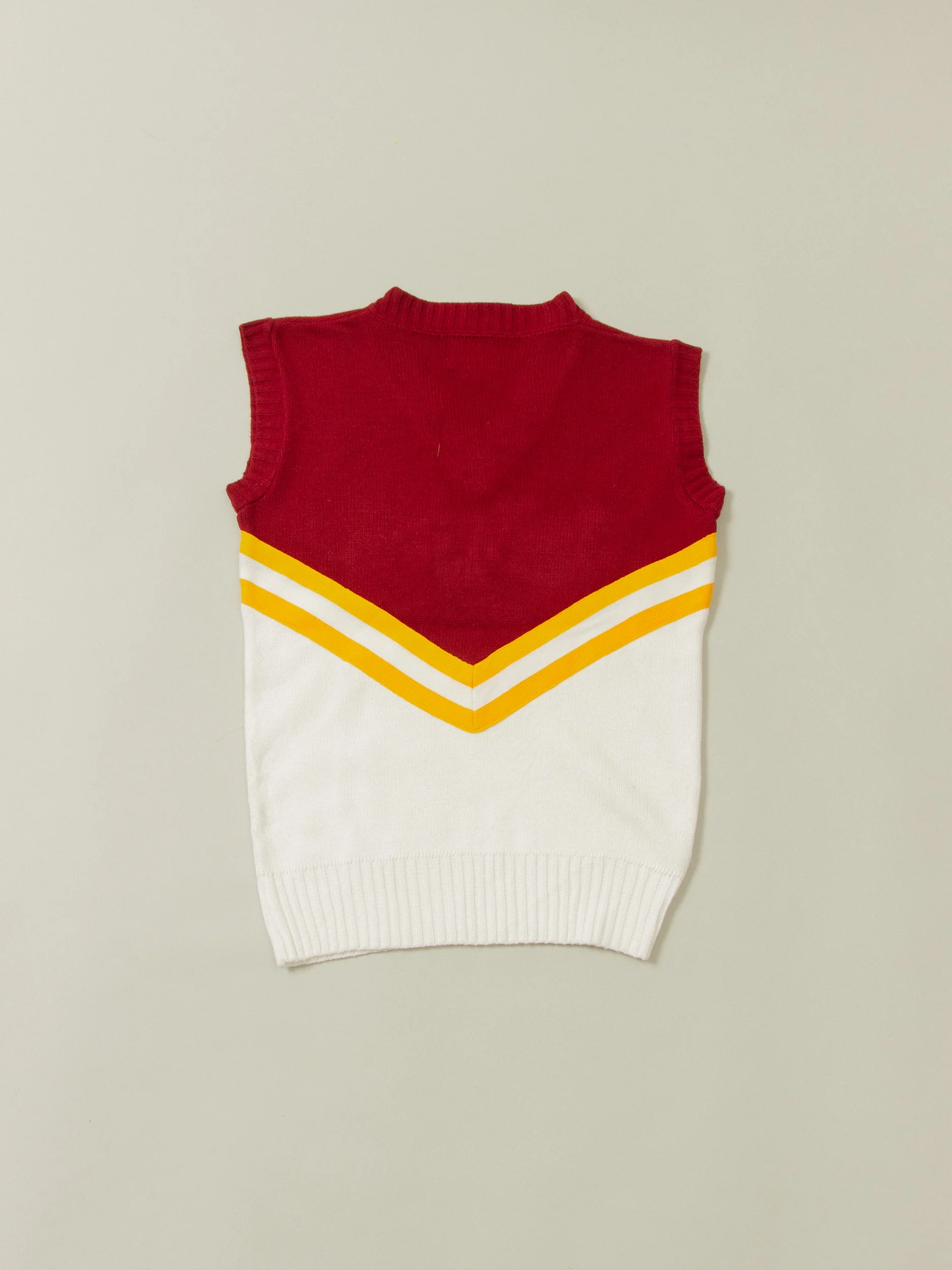 Vtg 1970s Knitted Cheerleader Vest - Made in USA (S) - Image 4