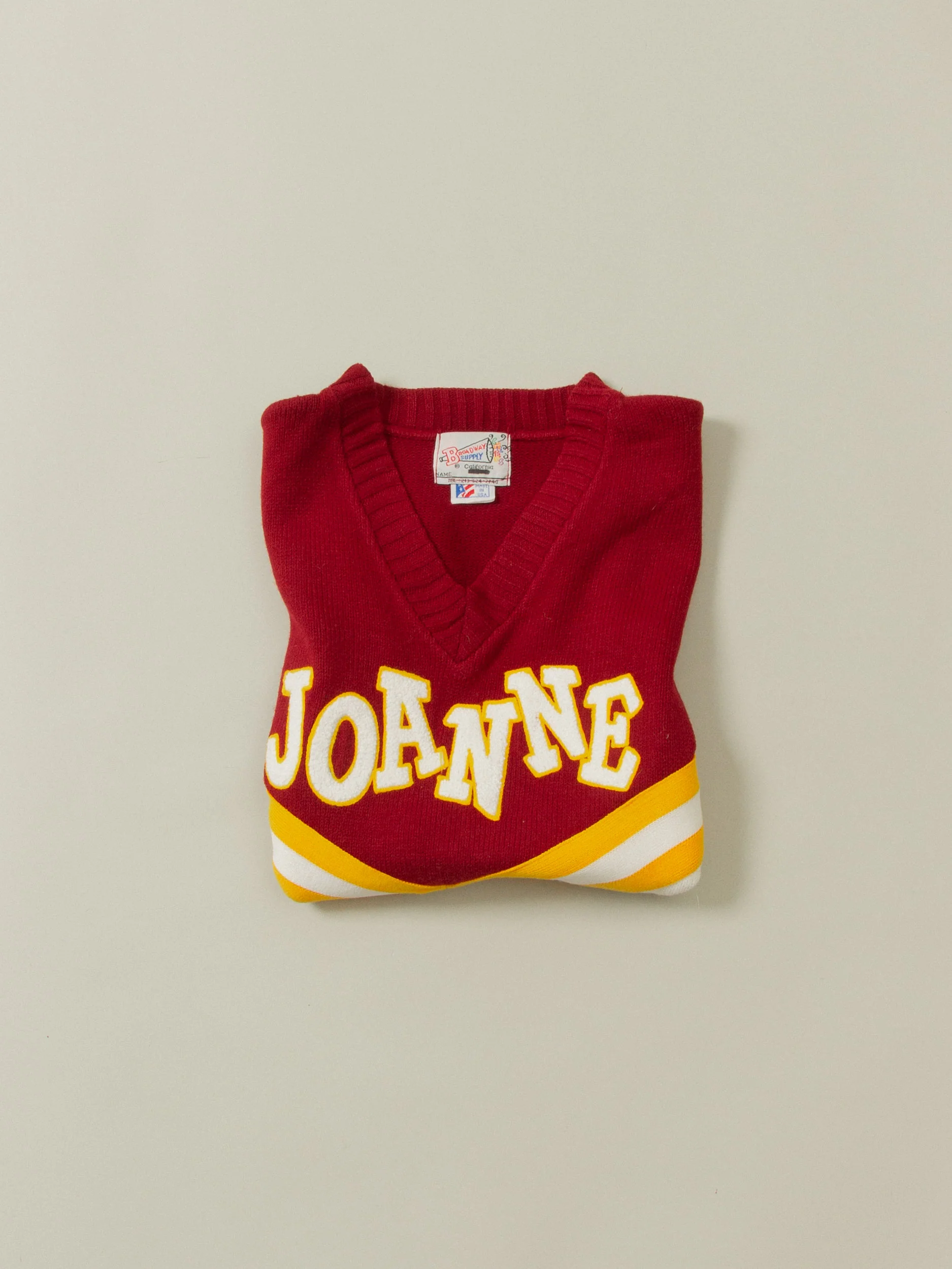 Vtg 1970s Knitted Cheerleader Vest - Made in USA (S) - Image 6