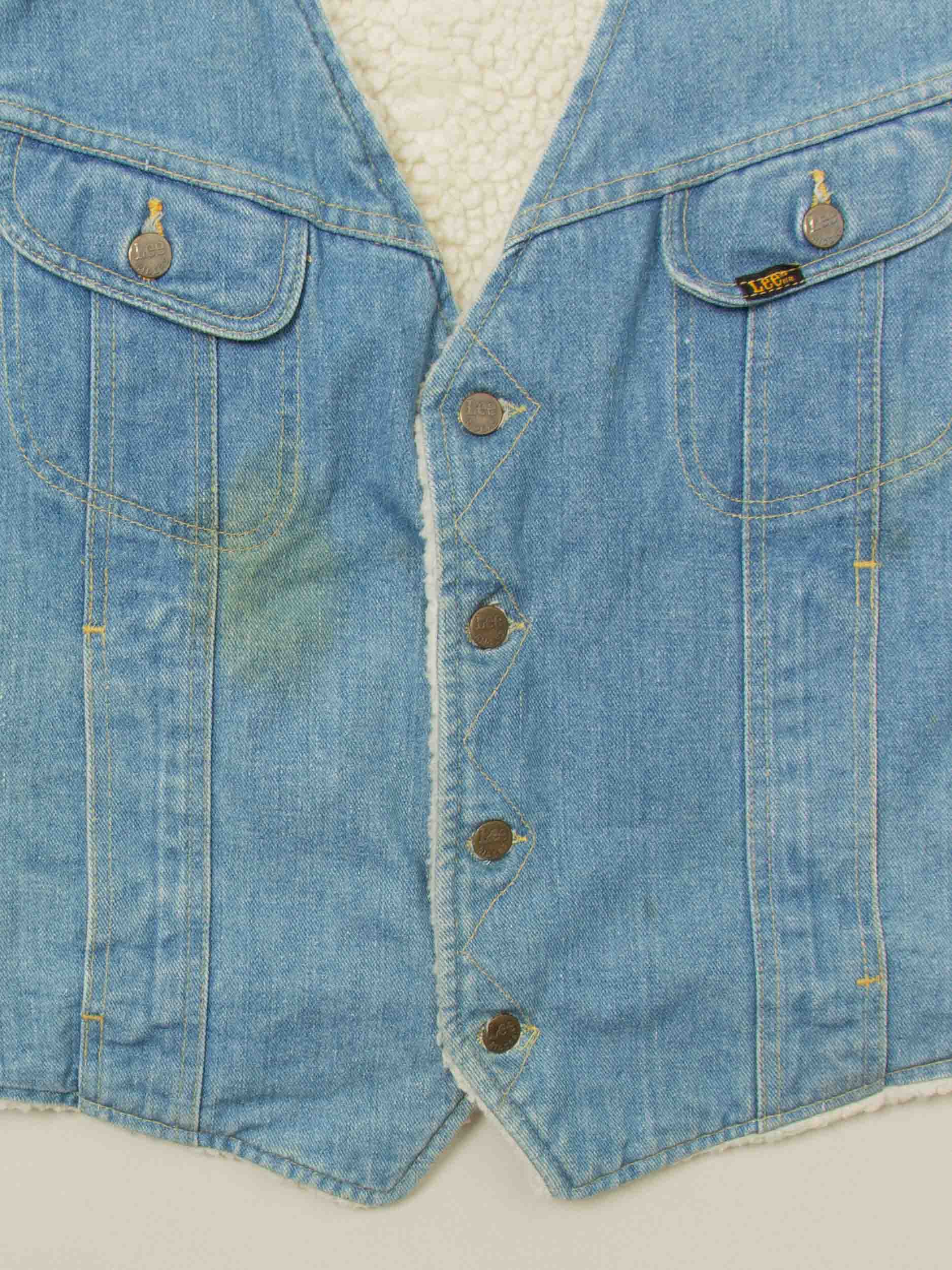 Vtg 1970s Lee Storm Rider Cat-Eye Vest – Made in USA (L) - Image 4