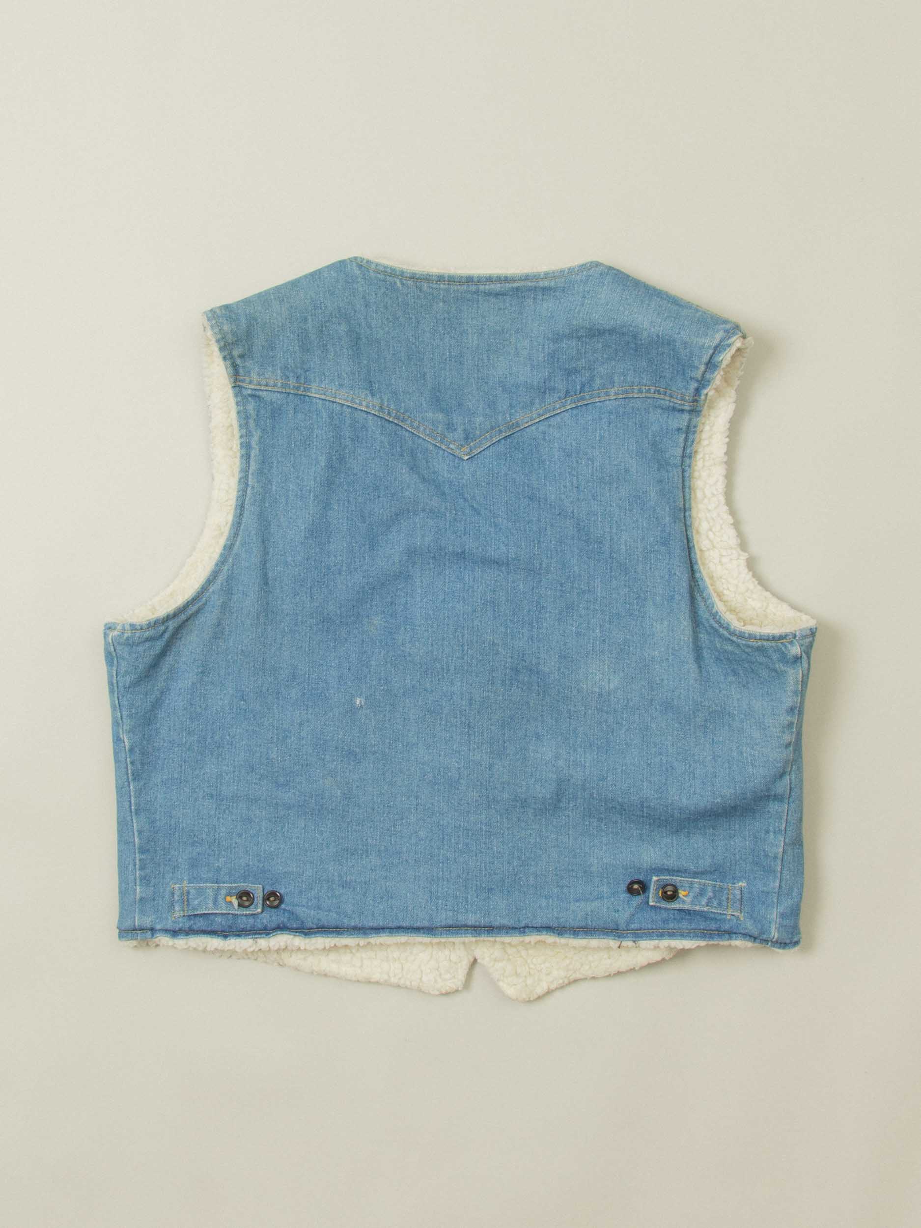 Vtg 1970s Lee Storm Rider Cat-Eye Vest – Made in USA (L) - Image 8