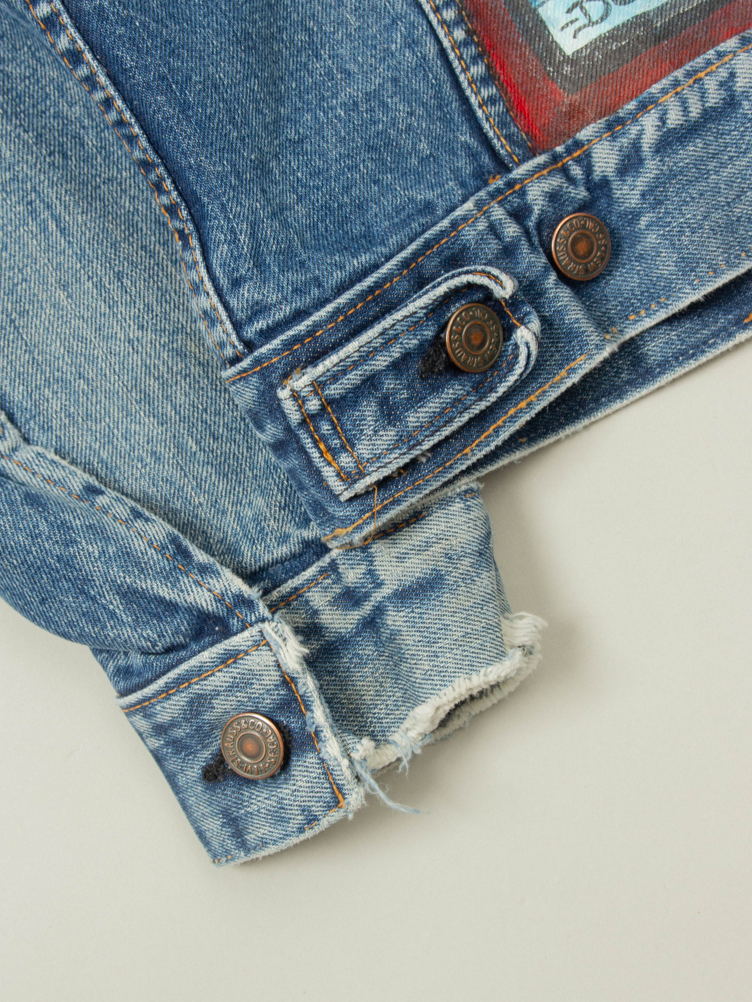 Vtg 1970s Levi's Denim Trucker Jacket - Made in USA (S) - Image 6