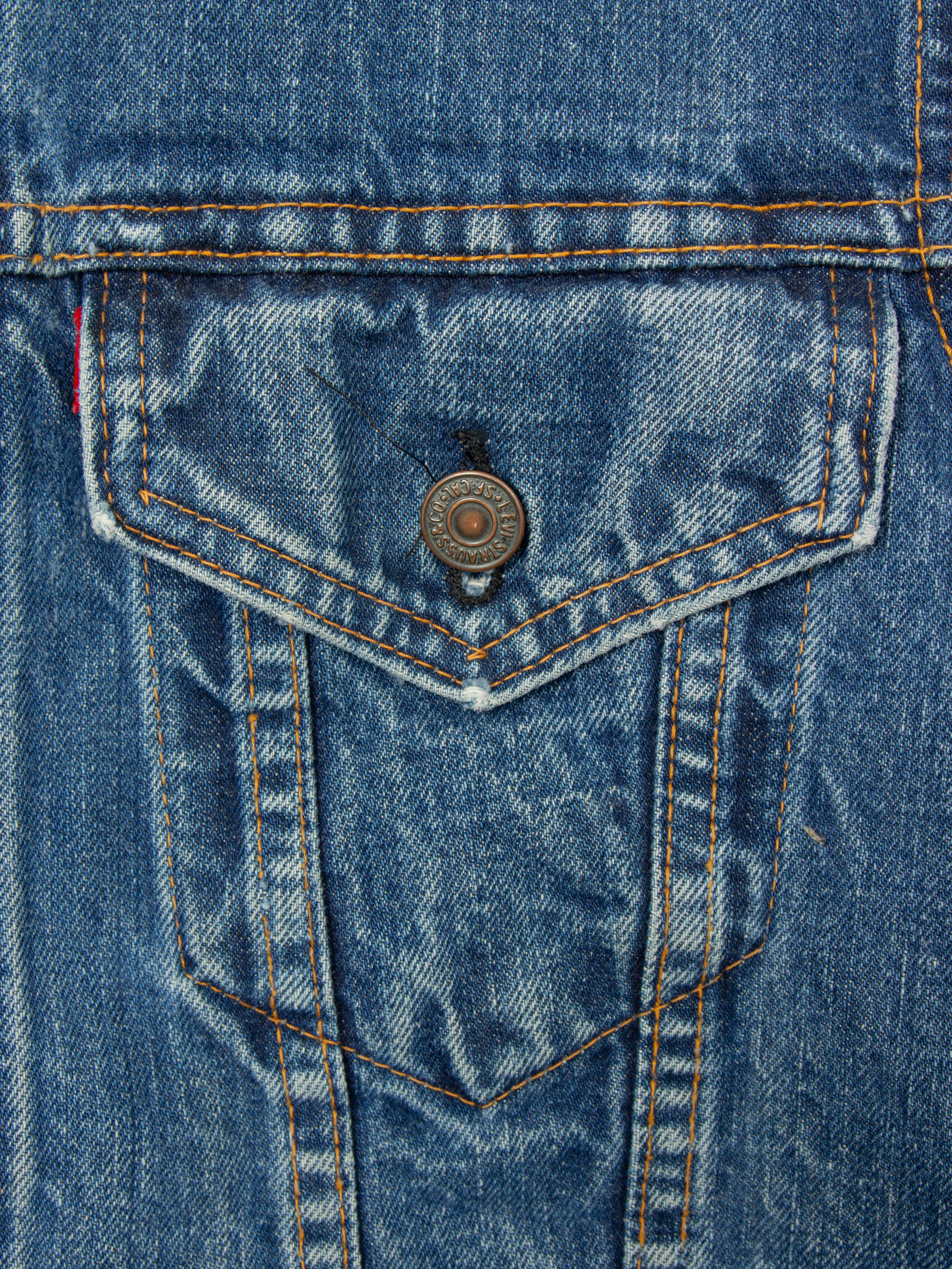 Vtg 1970s Levi's Denim Trucker Jacket - Made in USA (S) - Image 7