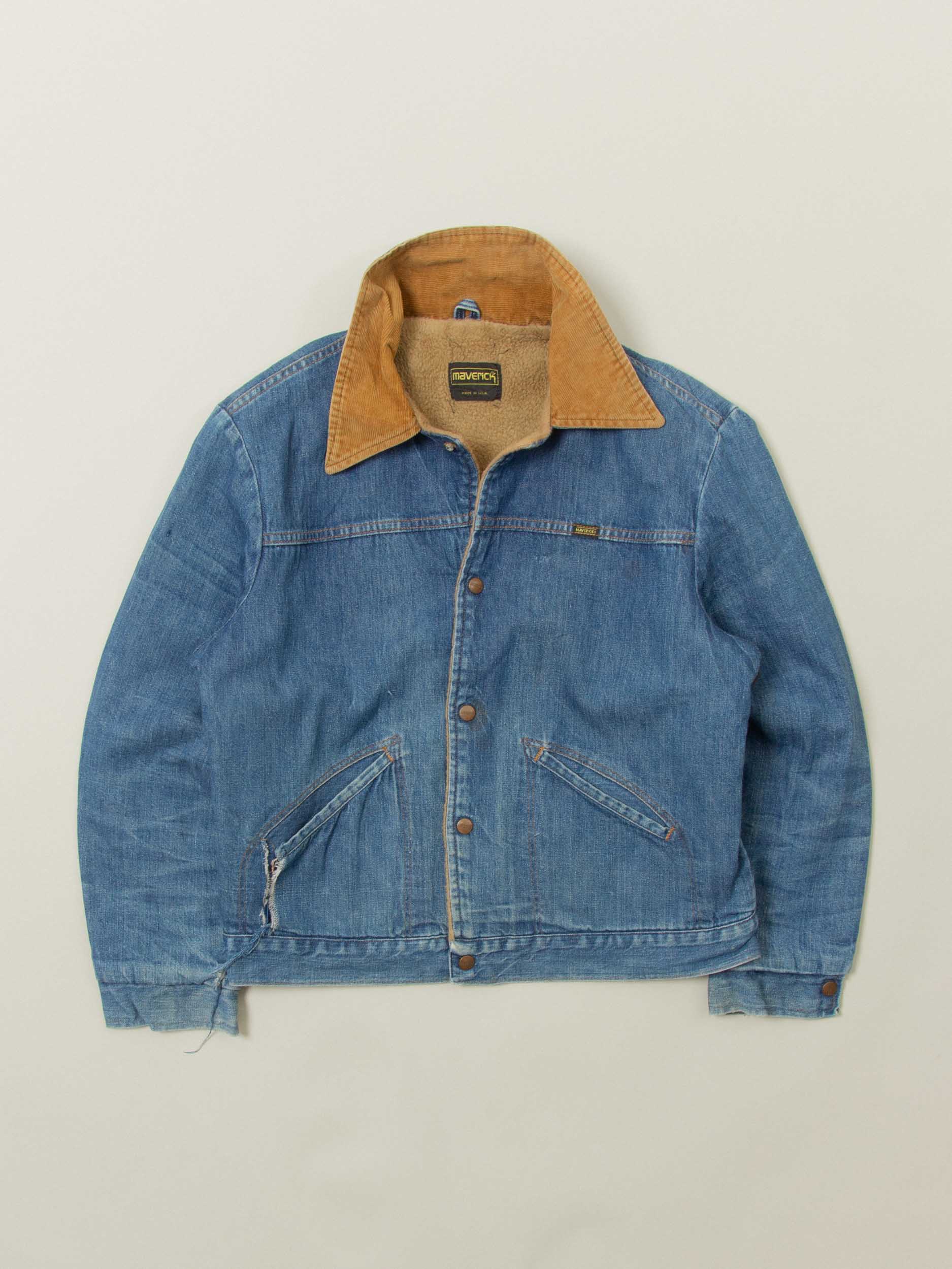 Vtg 1970s Maverick Lined Denim Jacket – Made in USA (S/M)