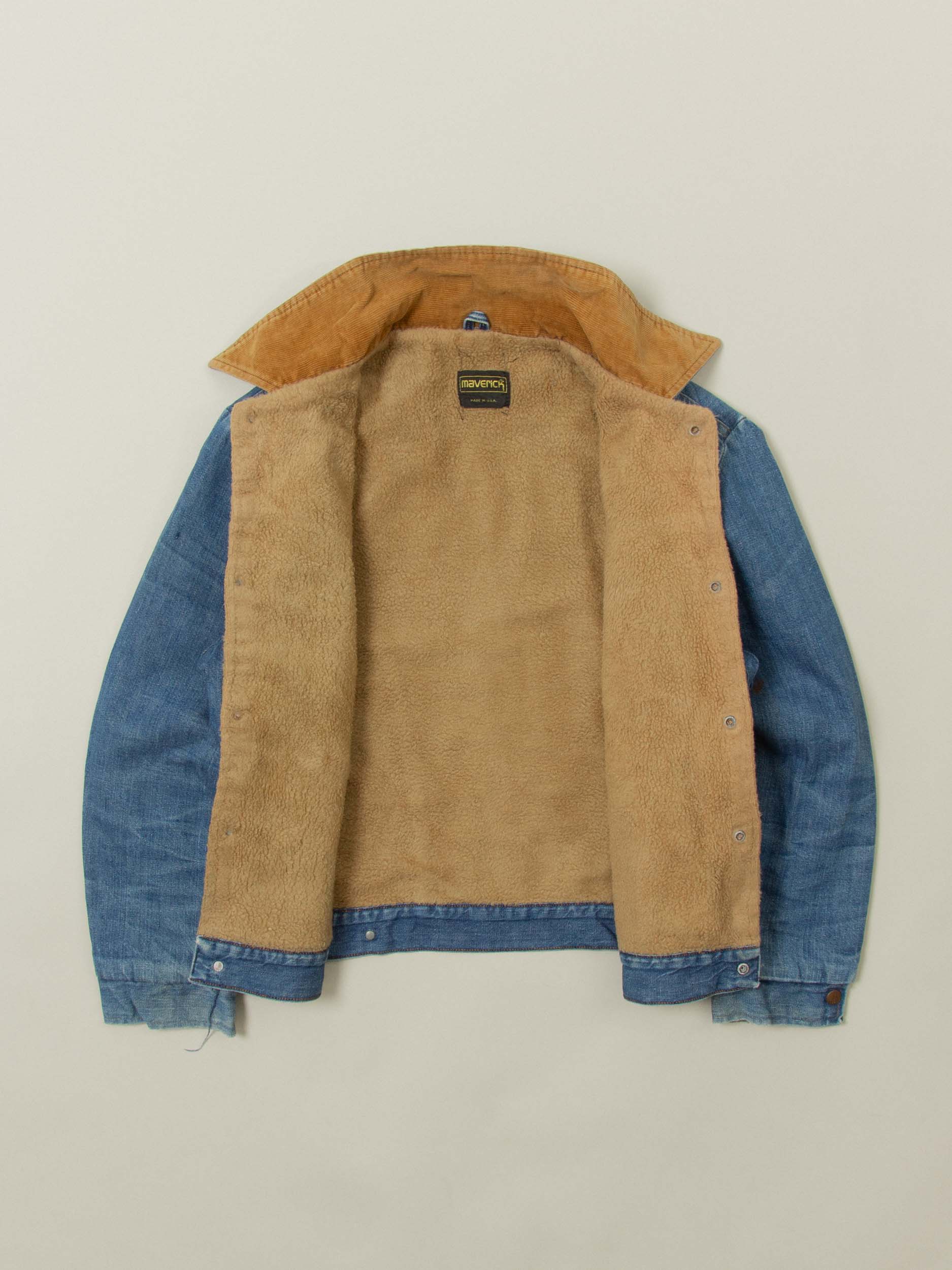 Vtg 1970s Maverick Lined Denim Jacket – Made in USA (S/M) - Image 2