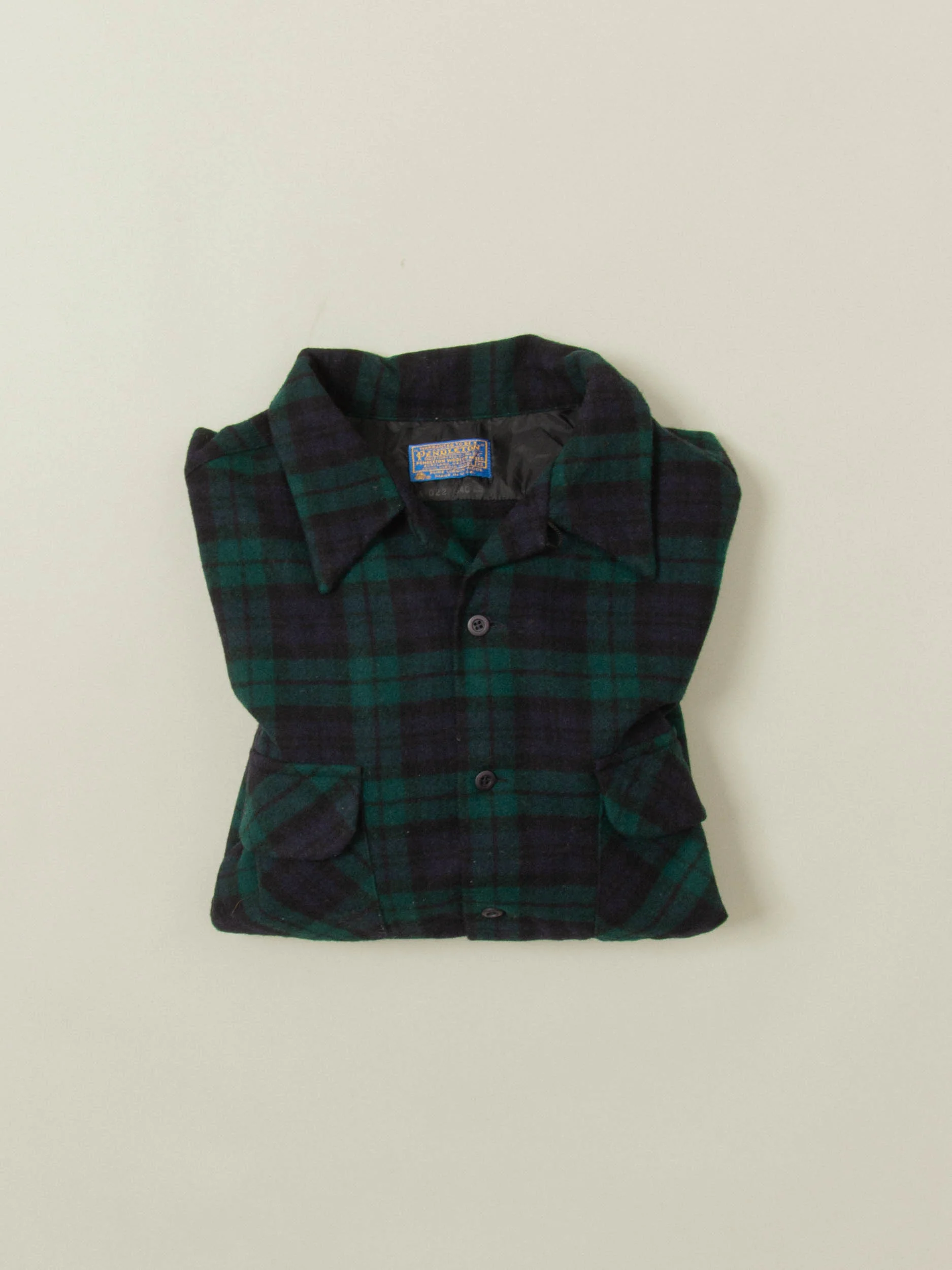 Vtg 1970s Pendleton Tartan Plaid Wool Shirt – Made in USA (L) - Image 6